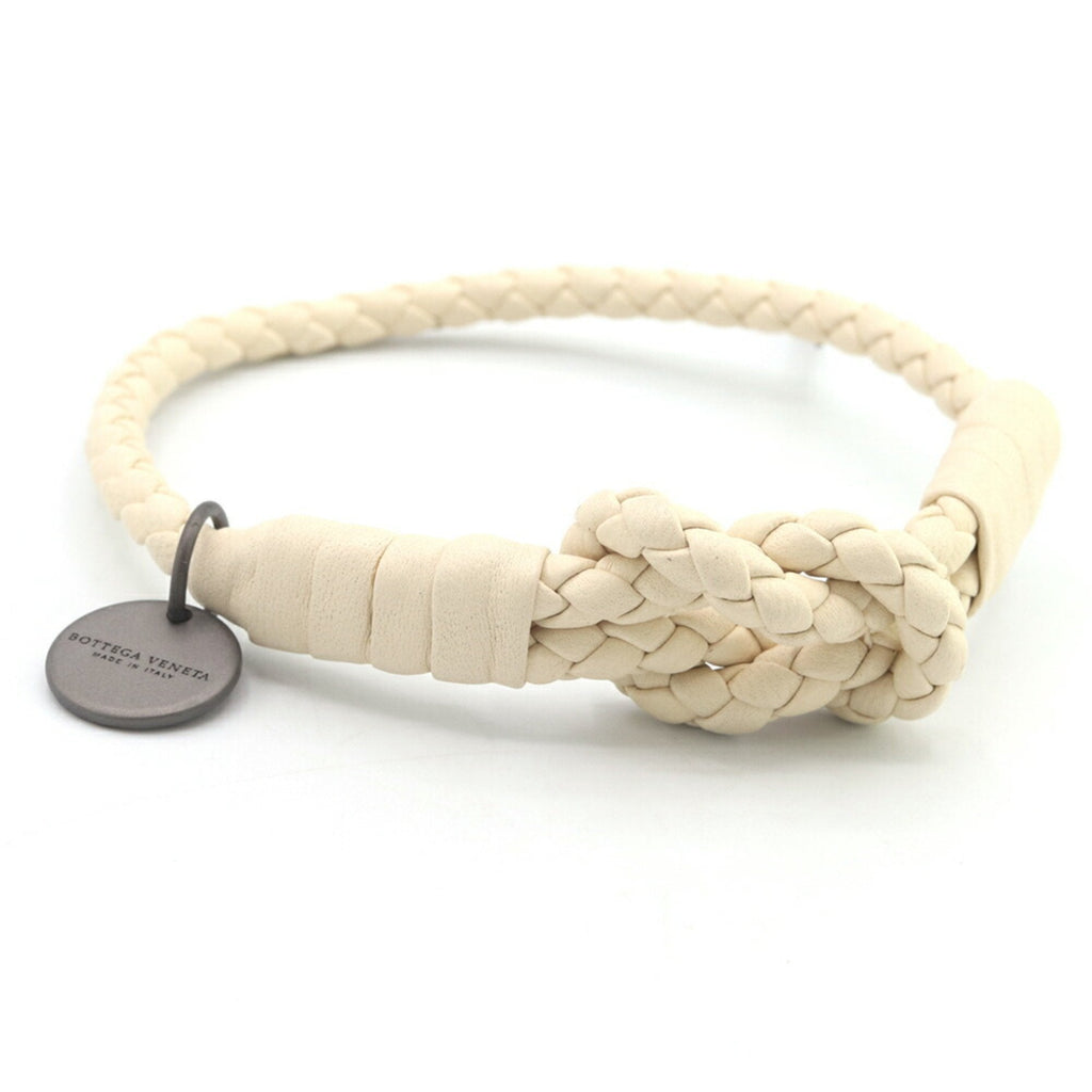 Intrecciato Bracelet Leather Ivory