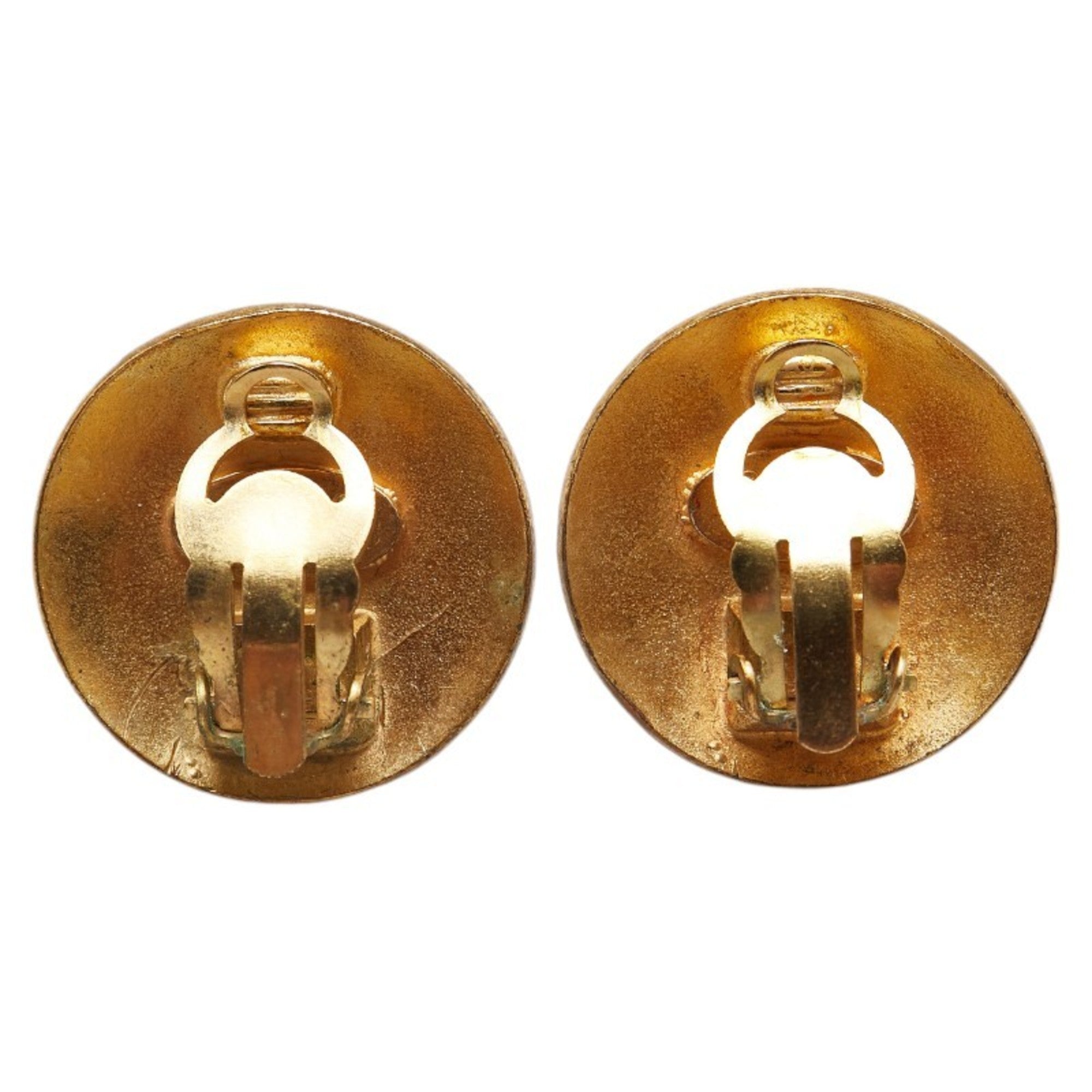 CC Logo Clip-On Earrings Metal Gold-Tone Metal