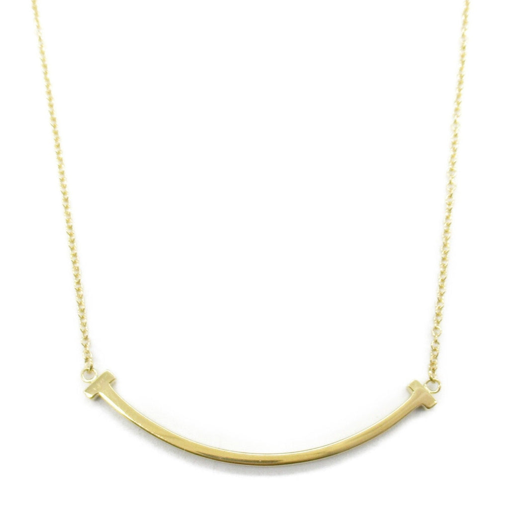 T Smile Pendant Necklace 18K Yellow Gold