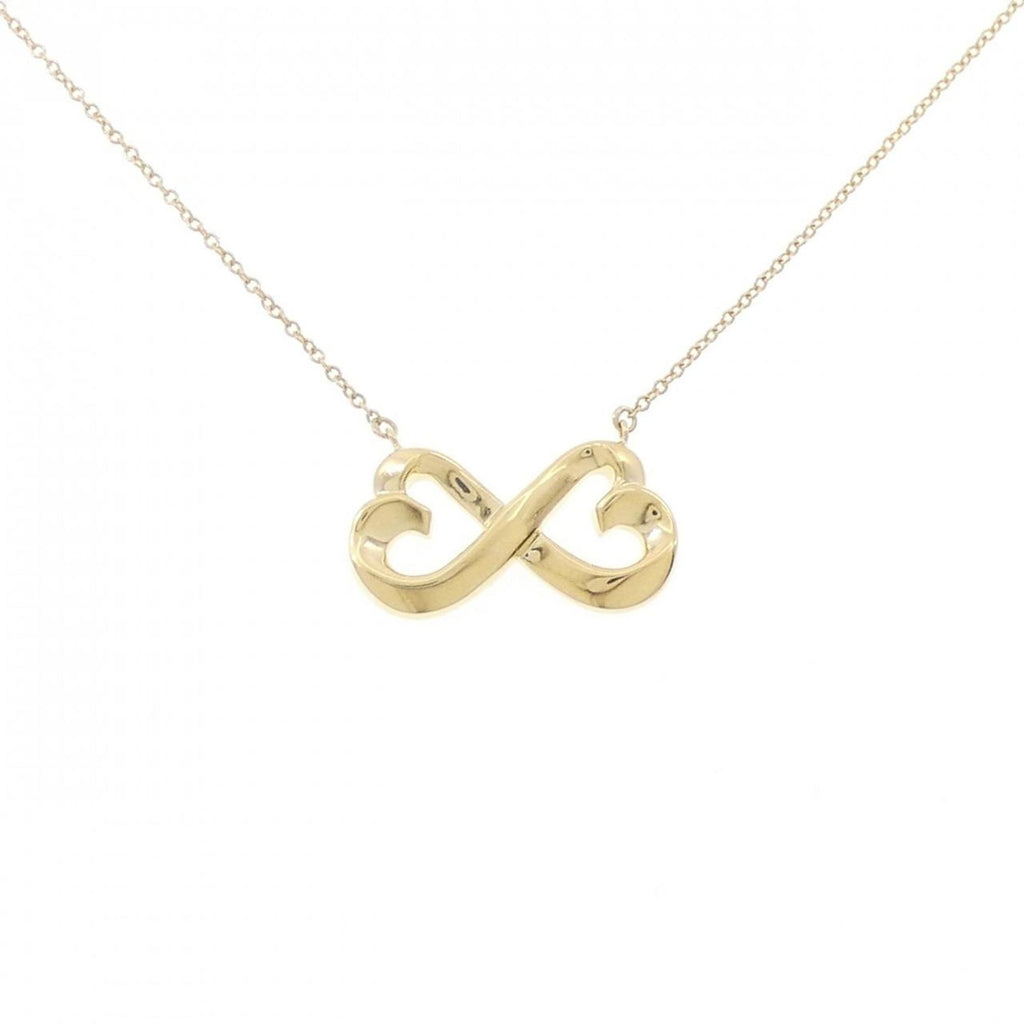Double Loving Heart Pendant Necklace 18K Yellow Gold