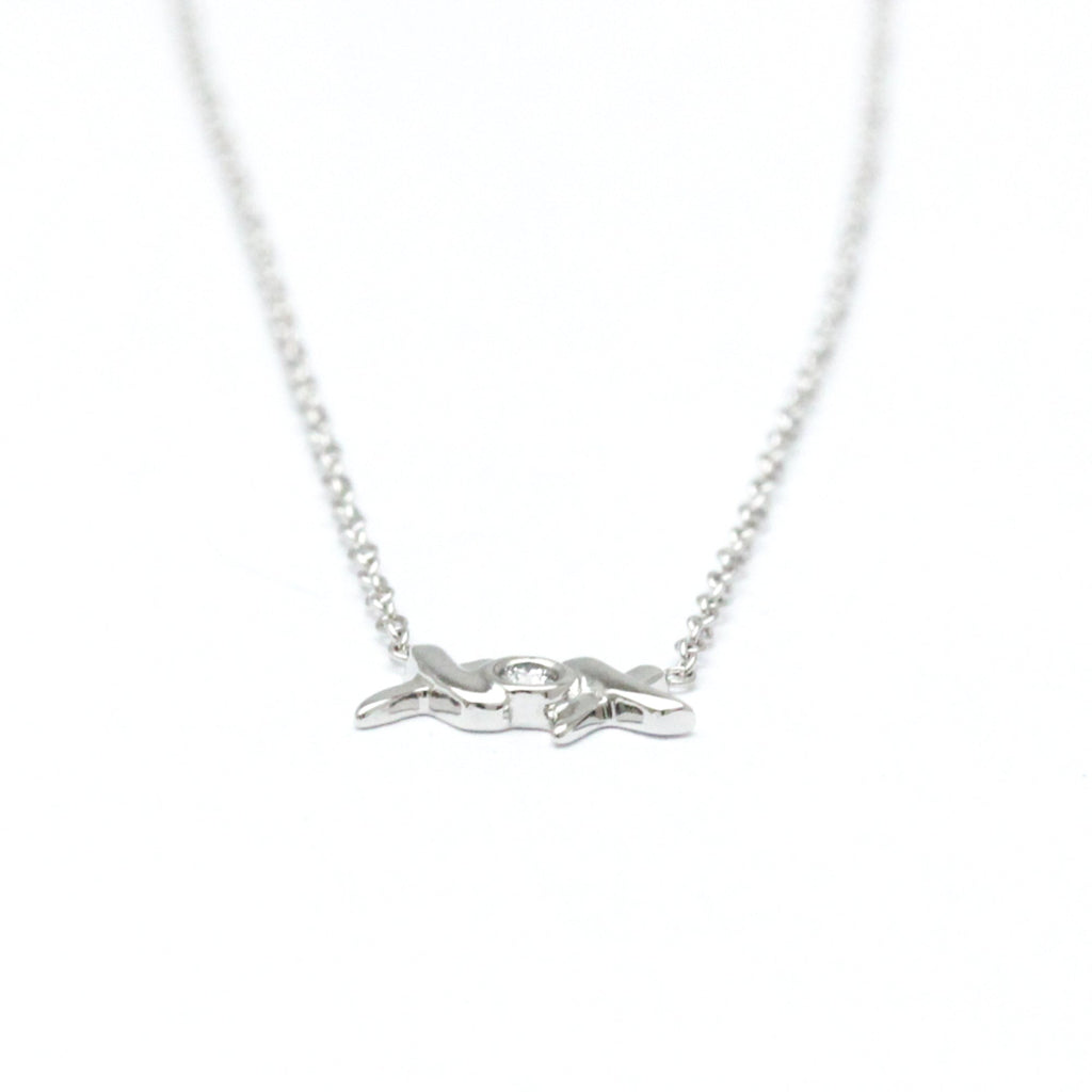 Pendant Necklace 18K White Gold with Diamond