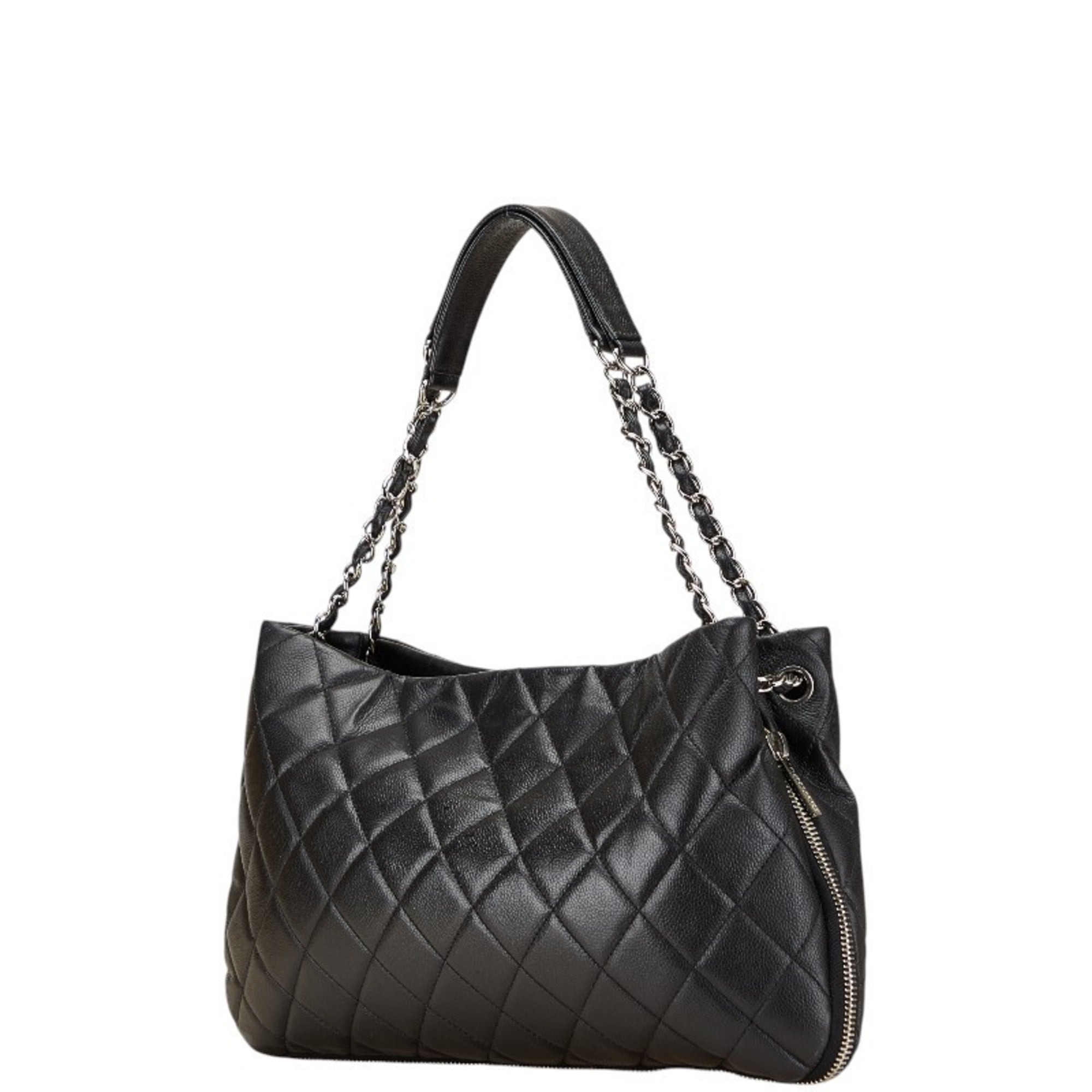 Timeless CC Expandable Tote Quilted Caviar Medium