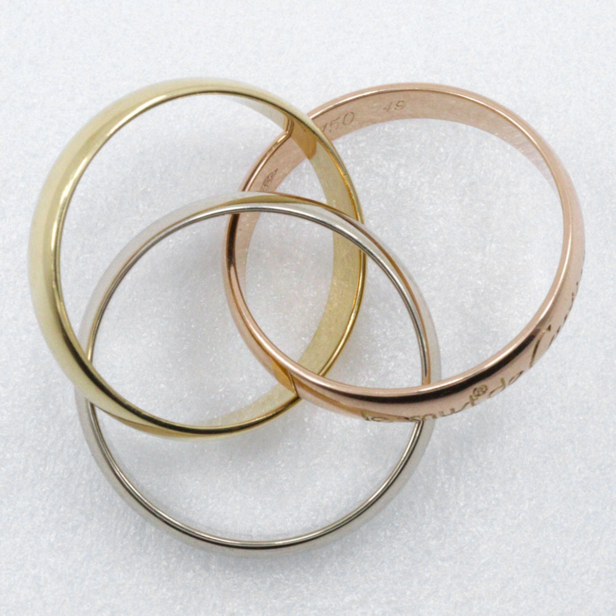 Vendome Louis Cartier Band Ring 18K Tricolor Gold