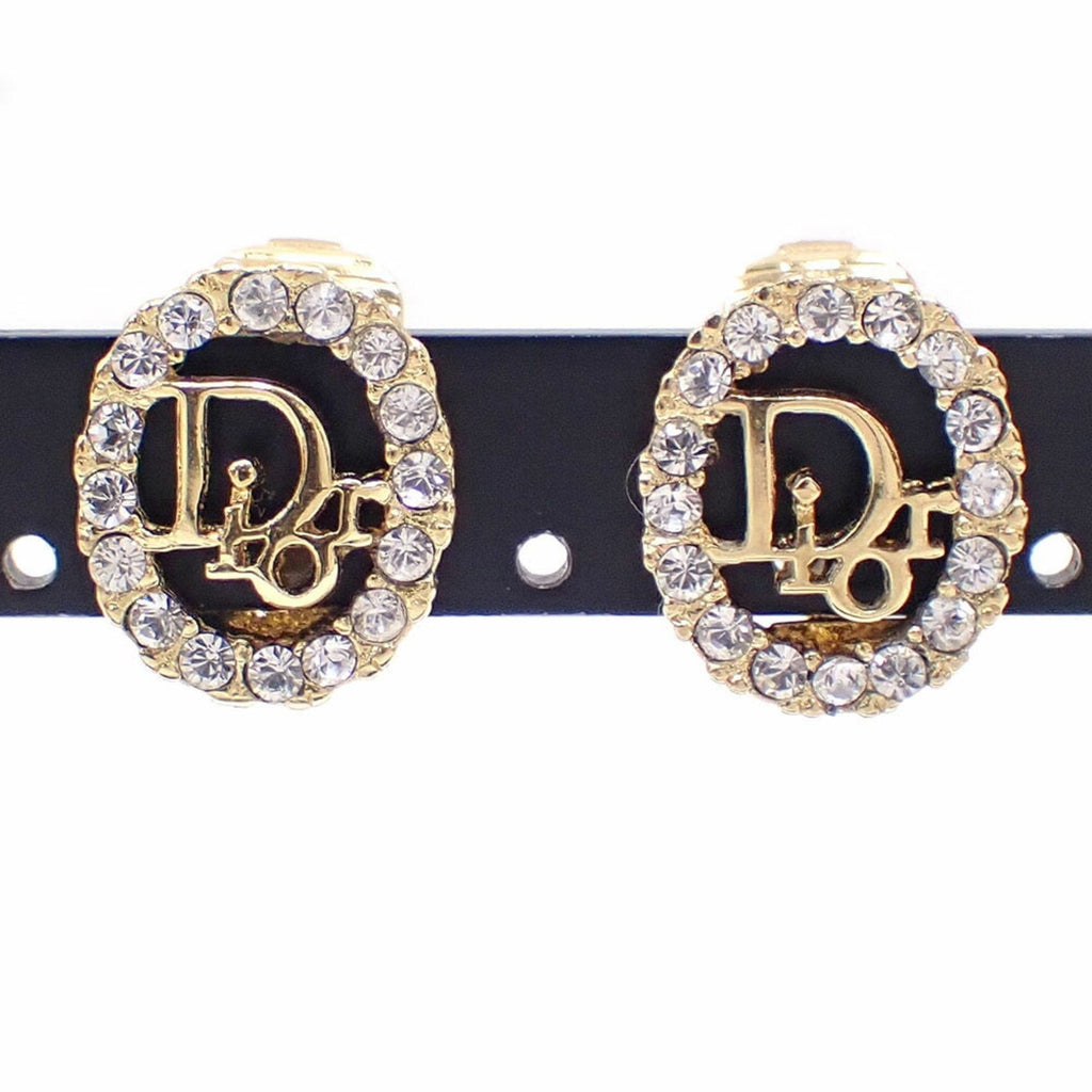 Earrings Rhinestone Gold-Tone Metal