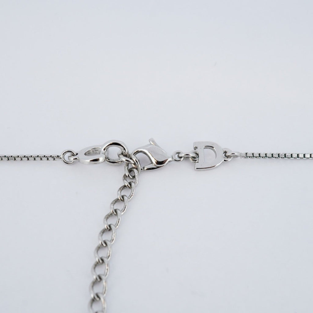 Pendant Necklace Metal Orange And Silver