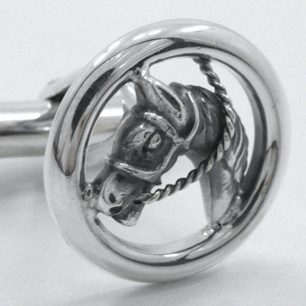 Horse Motif Cufflinks Sterling Silver Bracelet