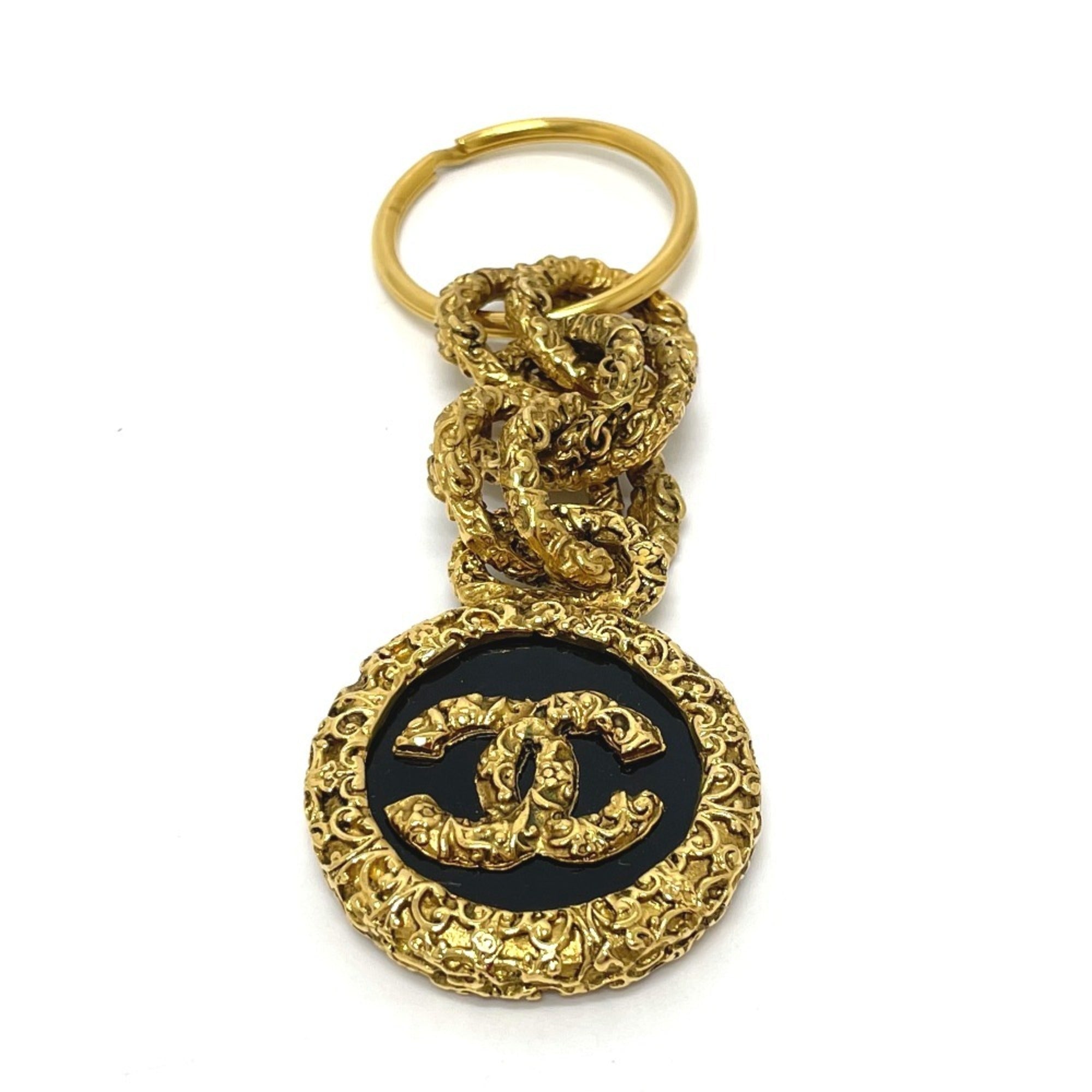 Vintage Key Charm Brass Black and Gold Handbag Charm