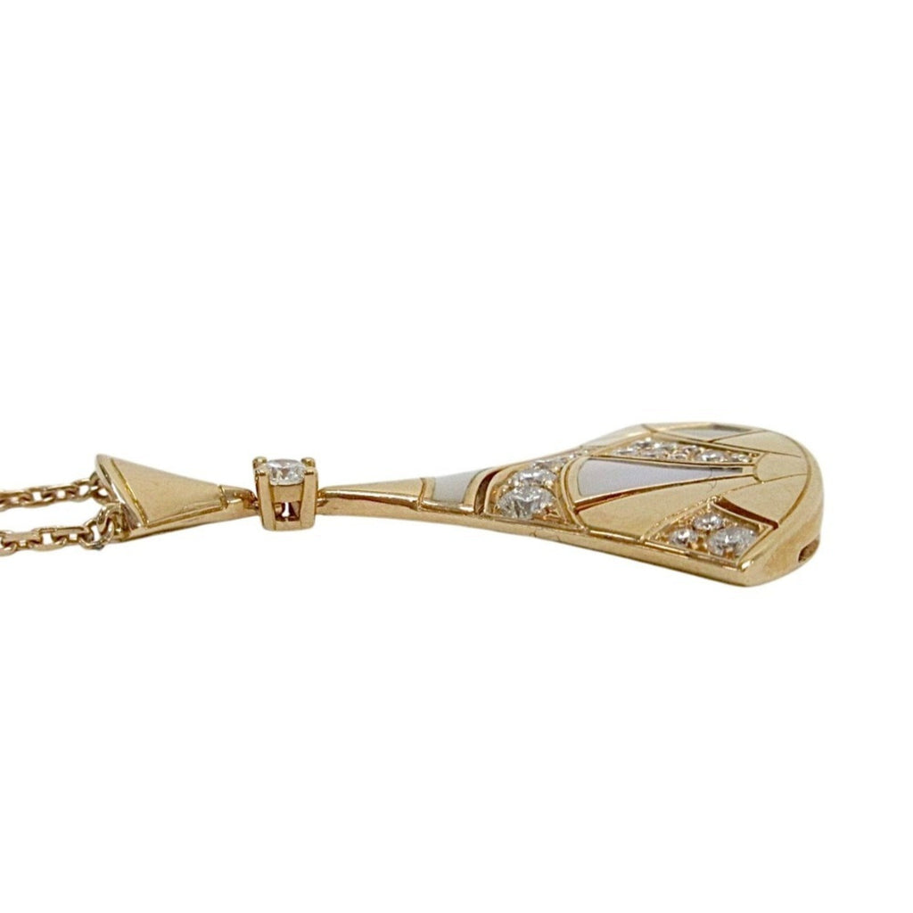 Pendant Necklace 18K Rose Gold with Diamond and Mother of Pearl