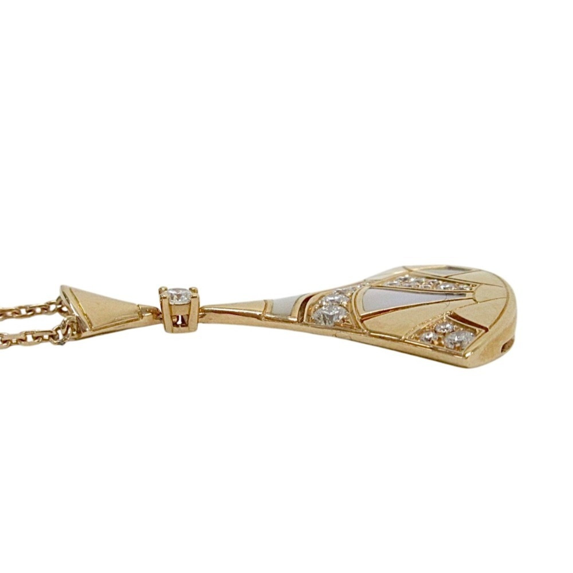 Pendant Necklace 18K Rose Gold with Diamond and Mother of Pearl