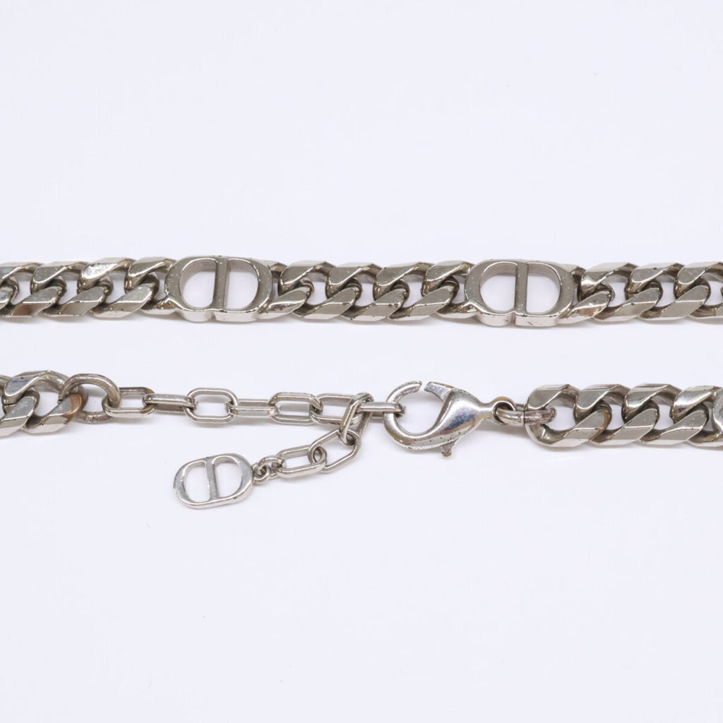 CD Icon Chain Link Pendant Necklace Brass Silver