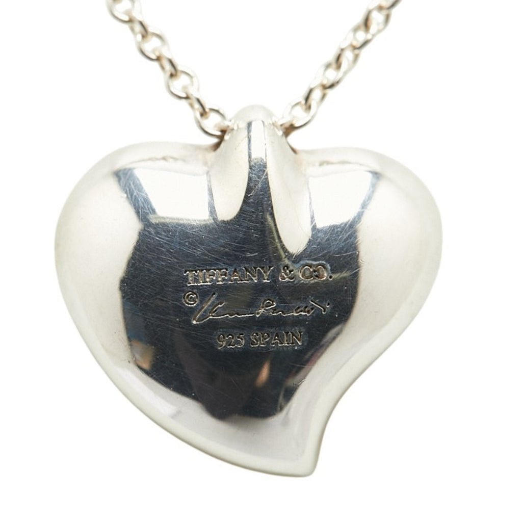 Full Heart Pendant Necklace Sterling Silver