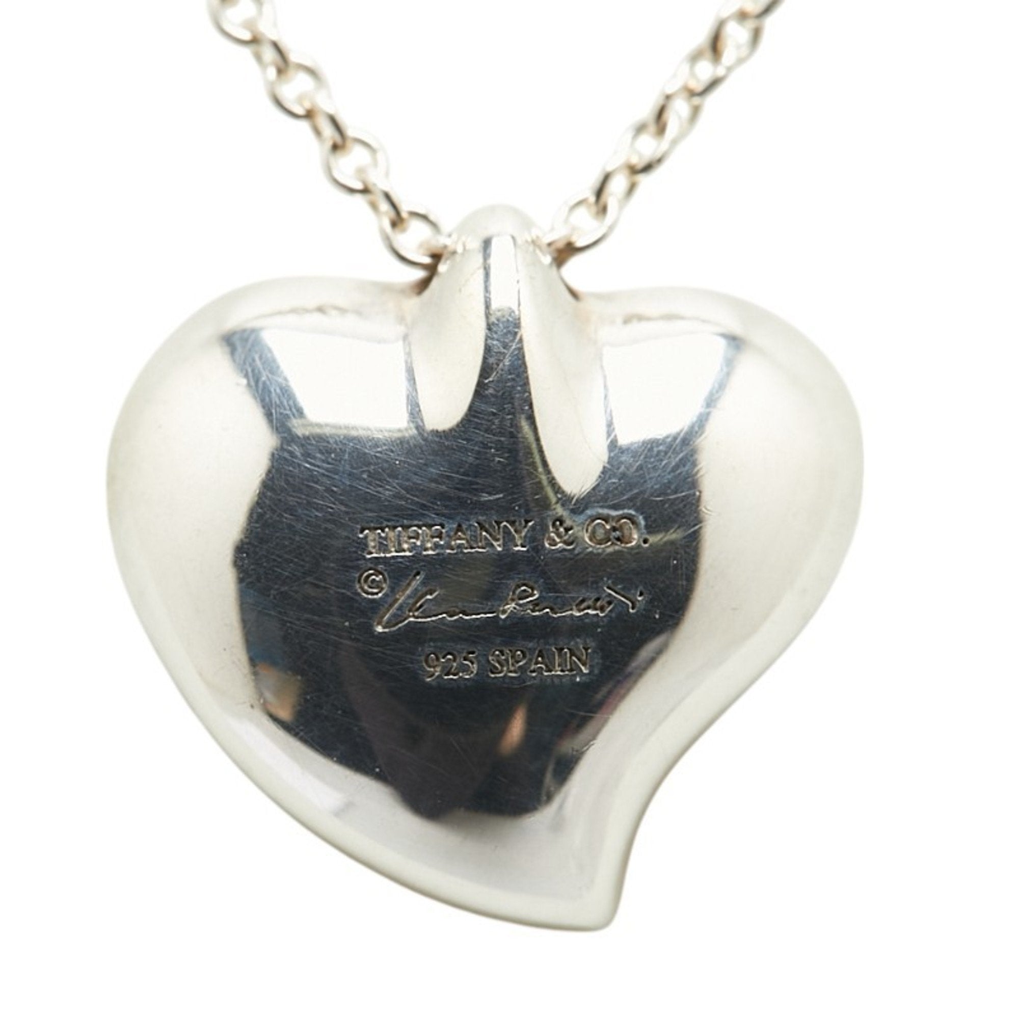 Full Heart Pendant Necklace Sterling Silver