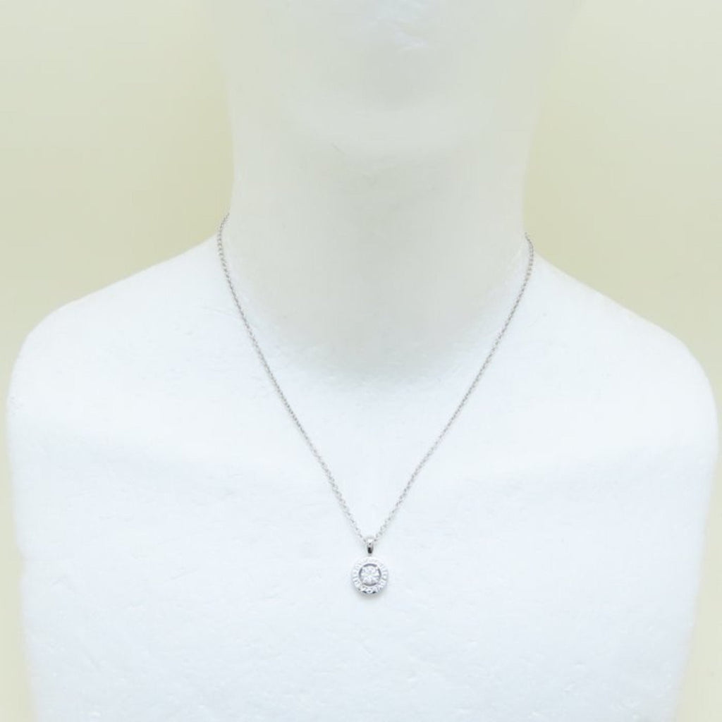 Pendant Necklace 18K White Gold with Diamond