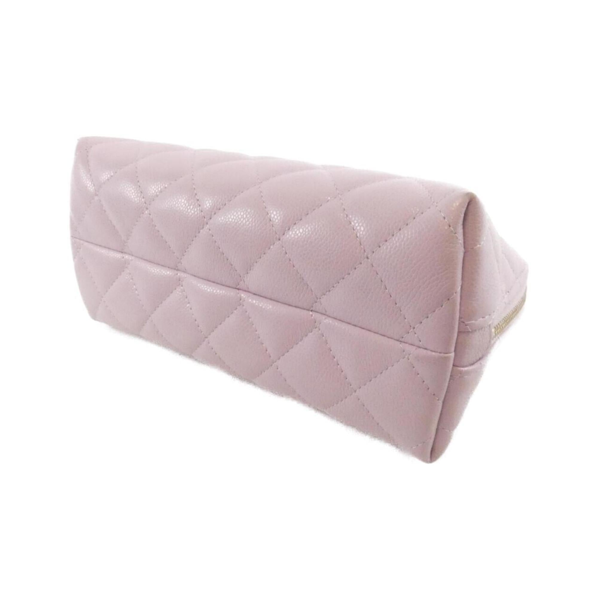 CC Dome Zip Clutch with Chain Quilted Caviar Small