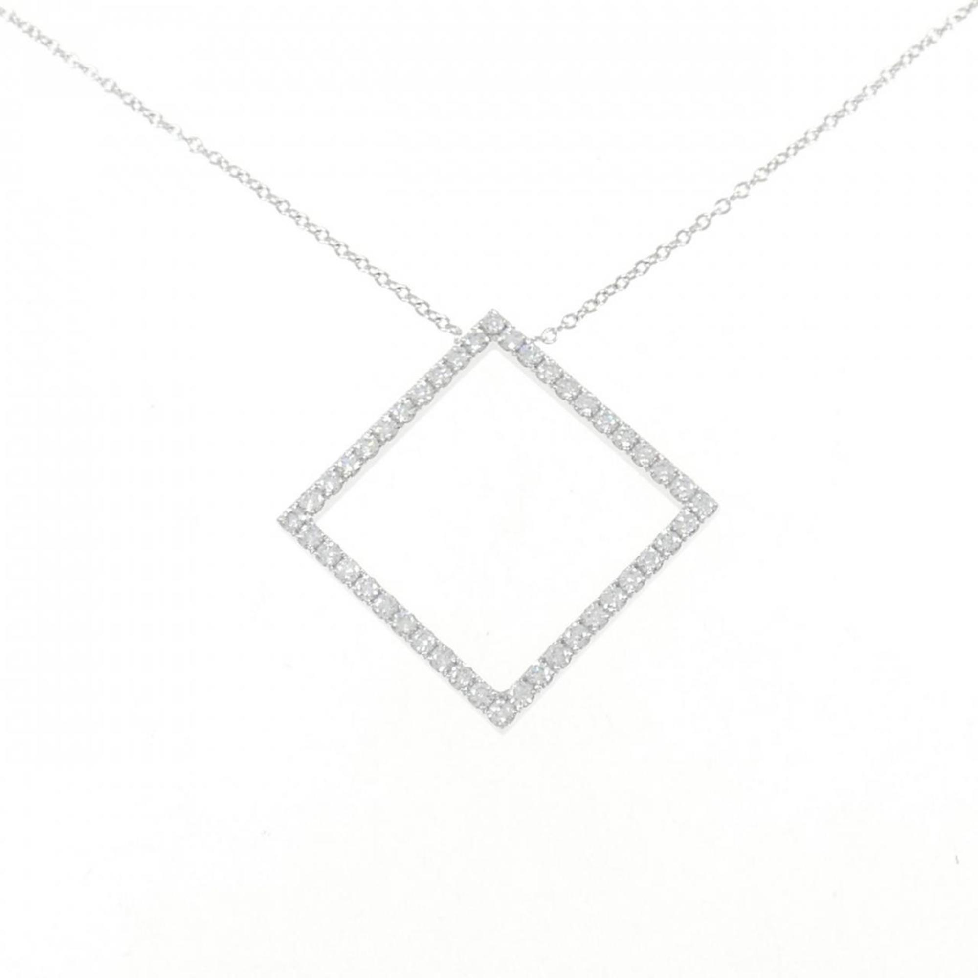 Metro Pendant Necklace 18K White Gold With Diamond