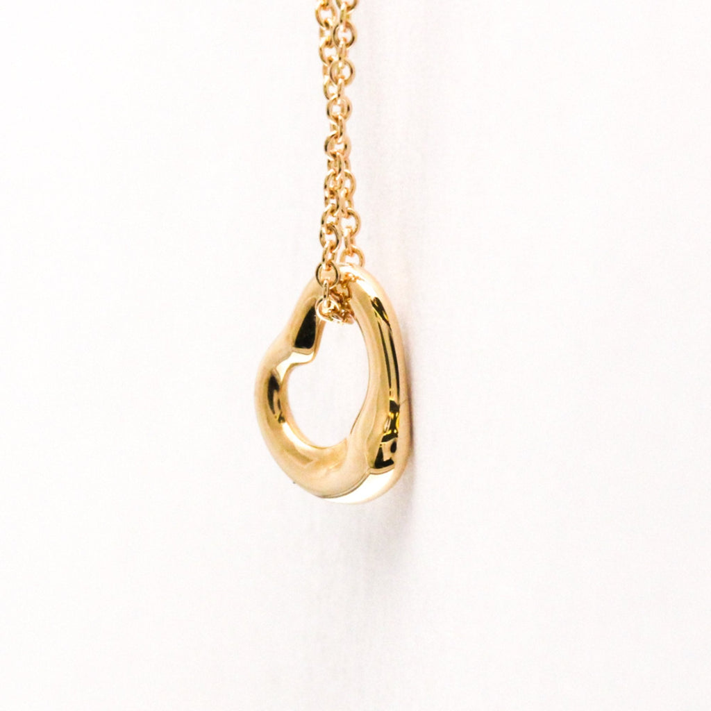 Open Heart Pendant Necklace 18K Rose Gold 11mm