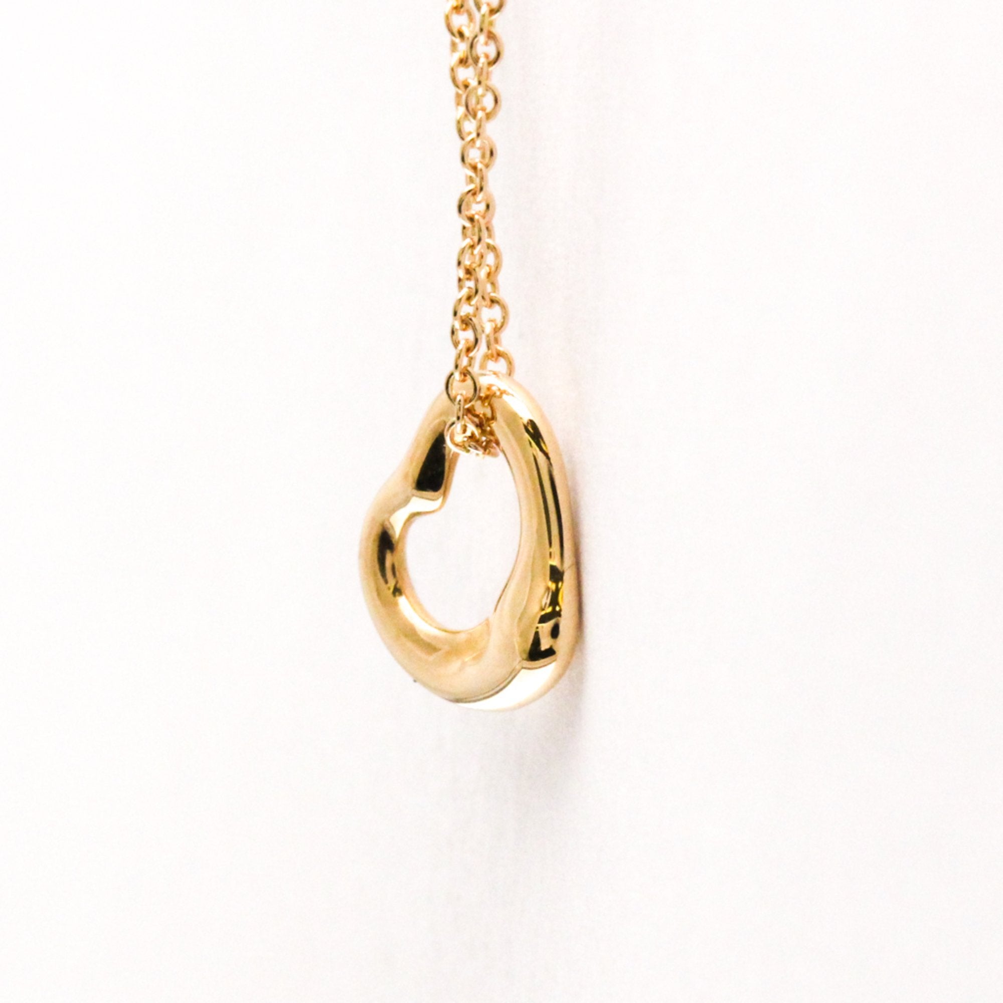 Open Heart Pendant Necklace 18K Rose Gold 11mm