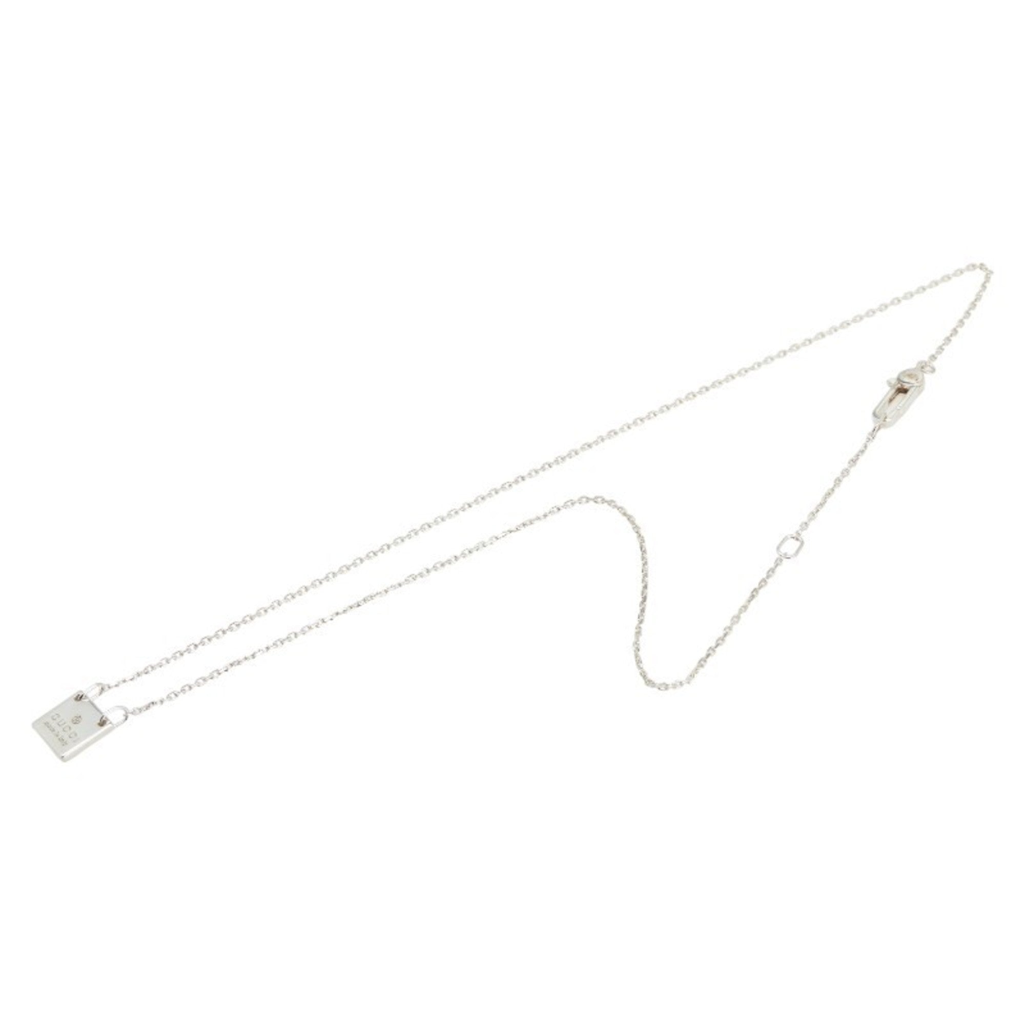 Square Plate Pendant Necklace Sterling Silver