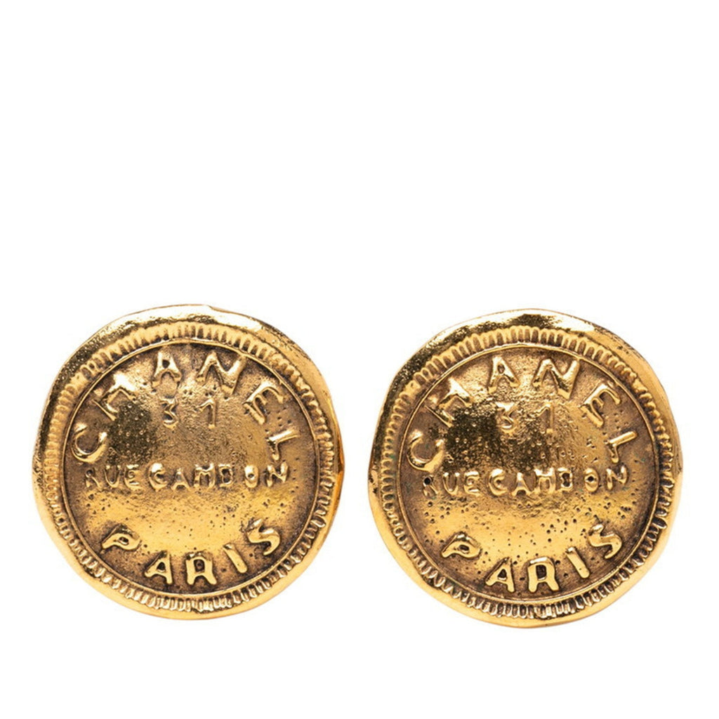 Vintage Earrings Gold-Tone Metal