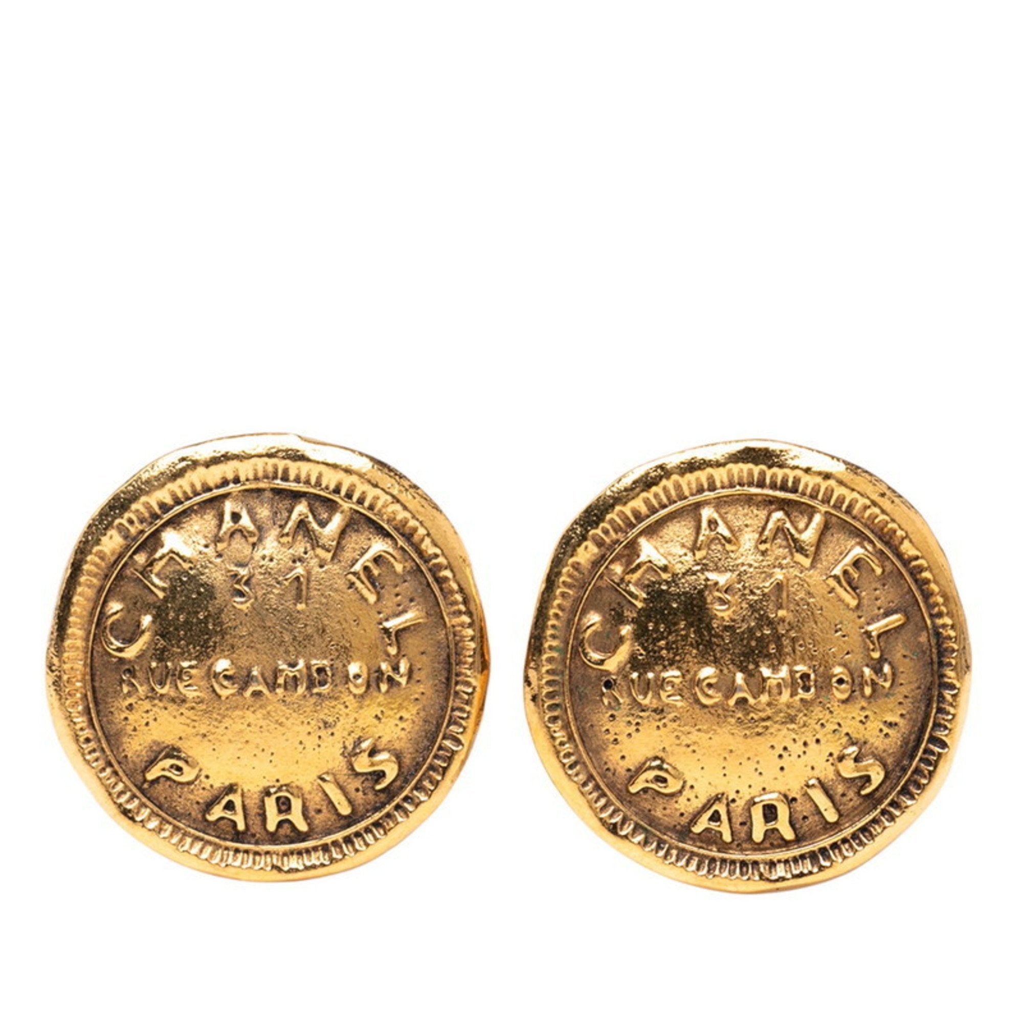 Vintage Earrings Gold-Tone Metal