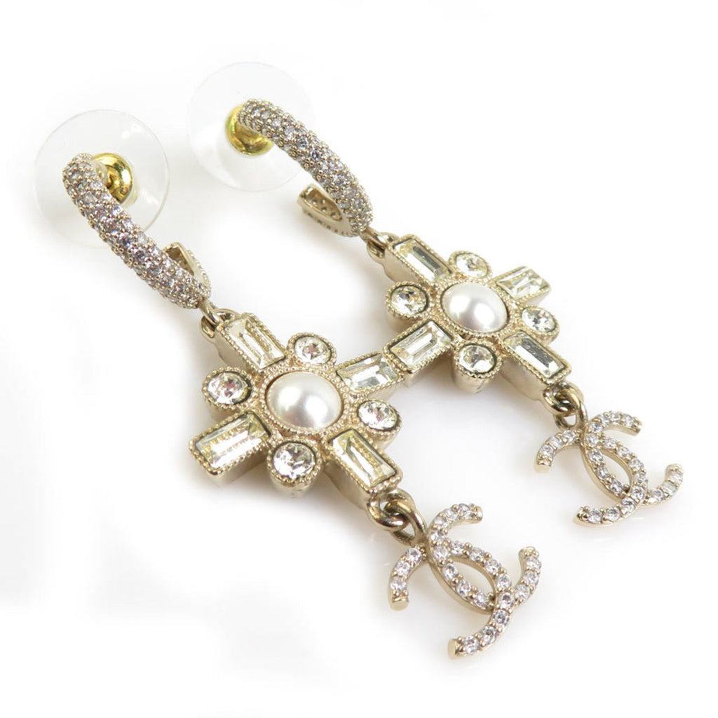 Earrings Pearl Gold-Tone Metal