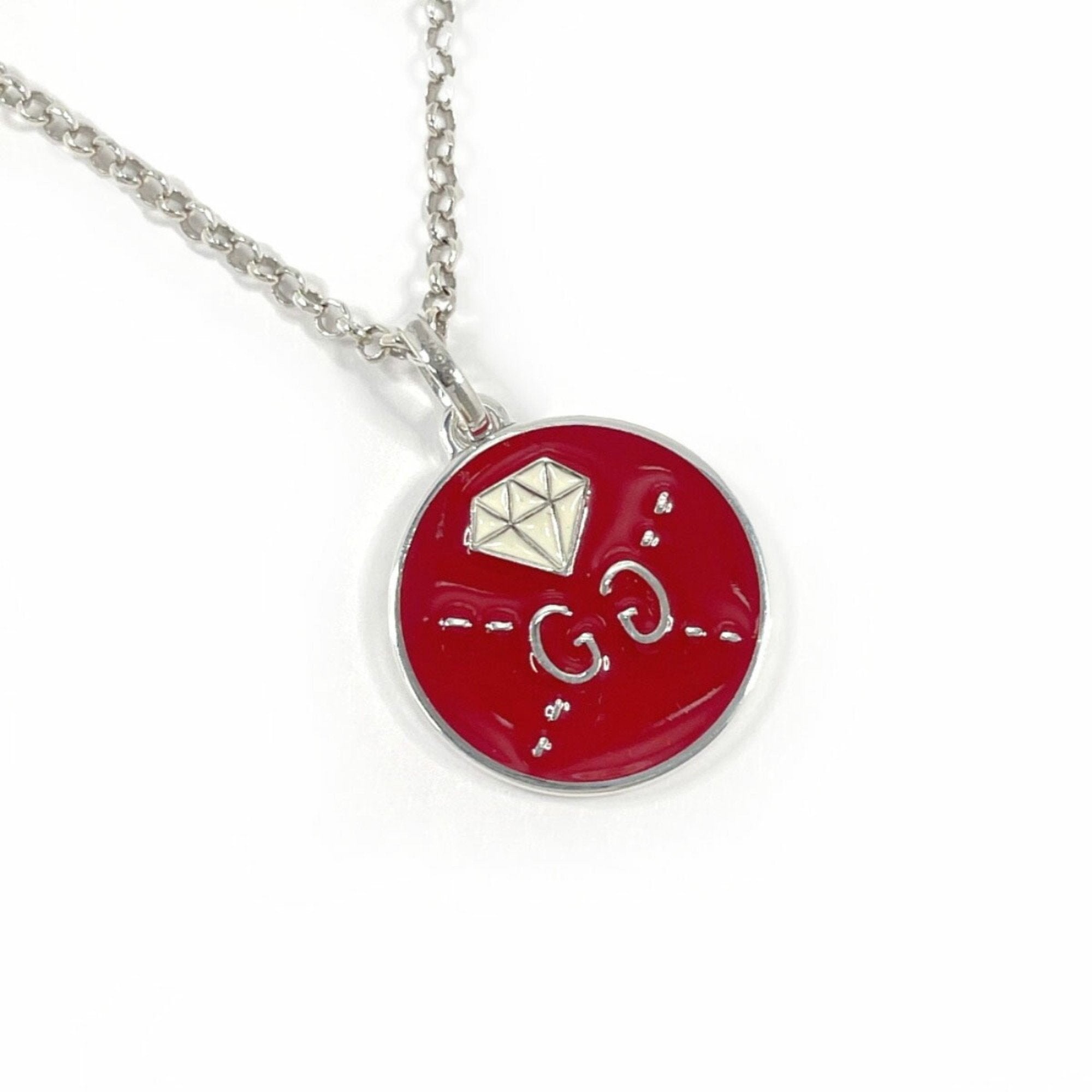 Ghost Pendant Necklace Sterling Silver With Diamond