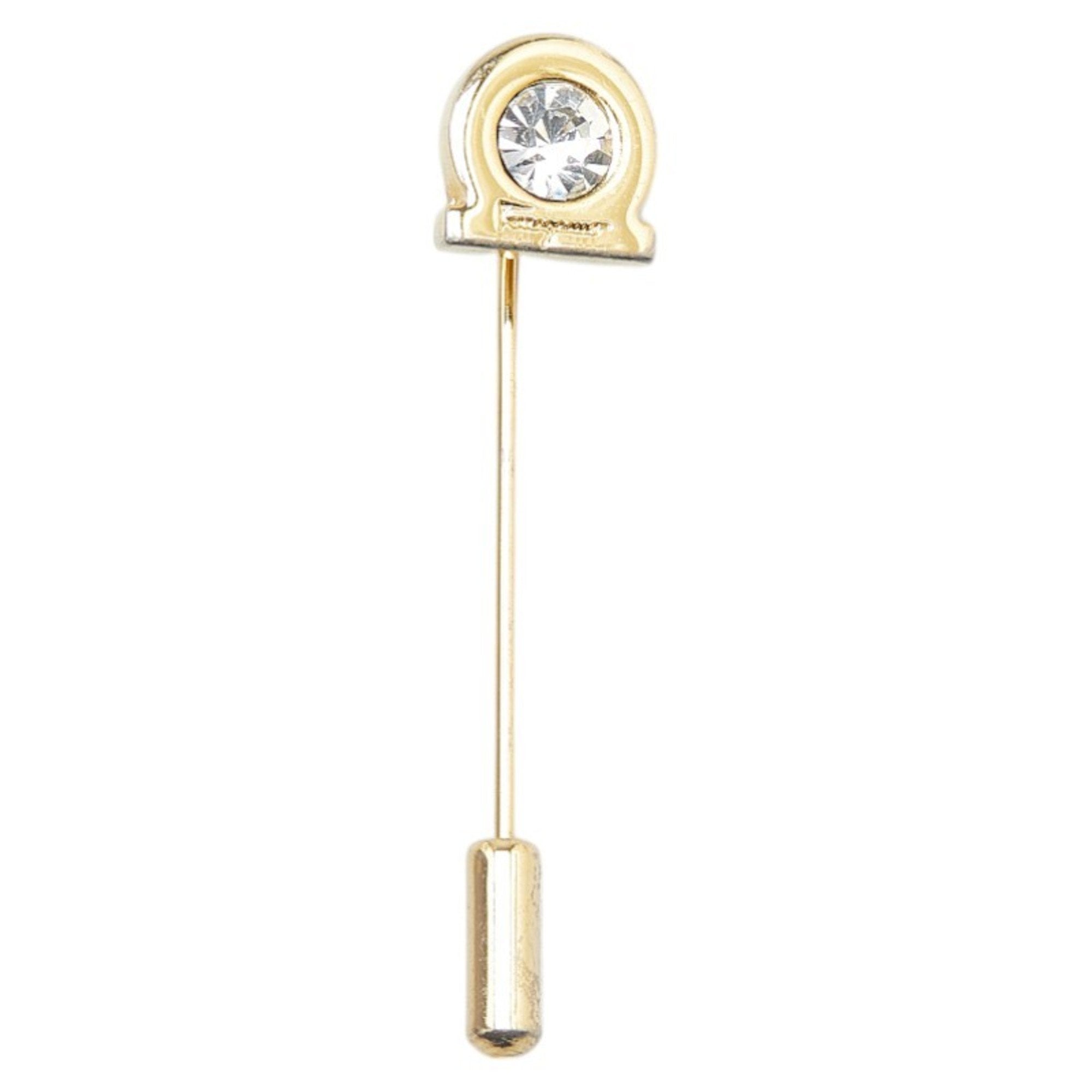 Gancini Brooch Gold with Rhinestone