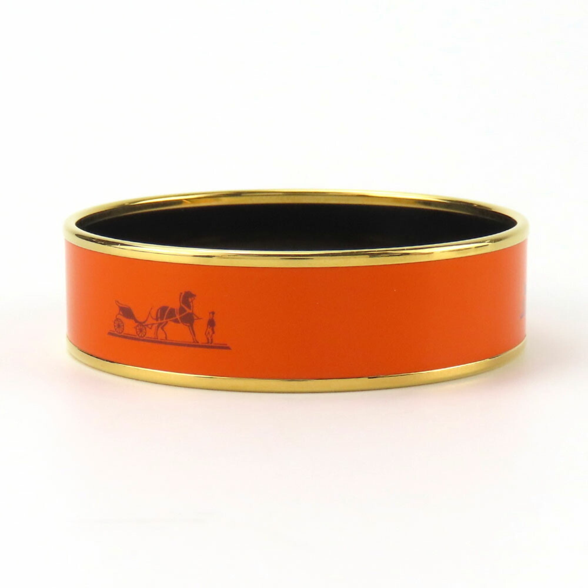 Bangle Bracelet Enamel and Metal Orange