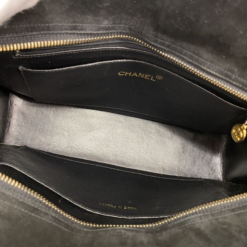 Vintage Front Pocket Camera Bag Quilted Suede Medium