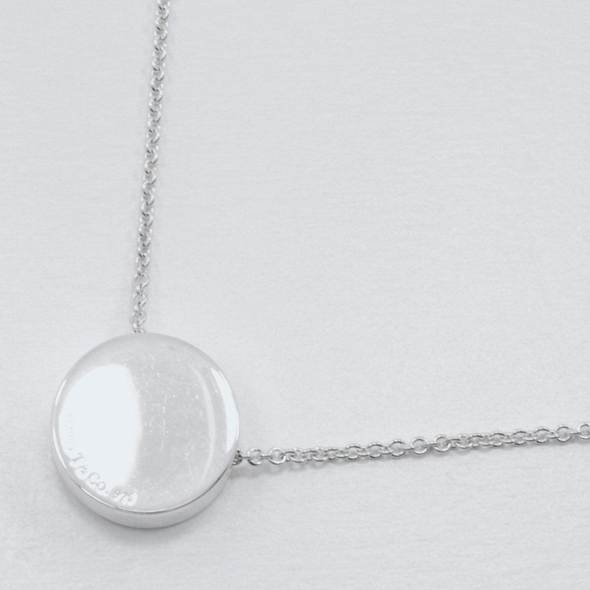 1837 Concave Circle Pendant Necklace Sterling Silver