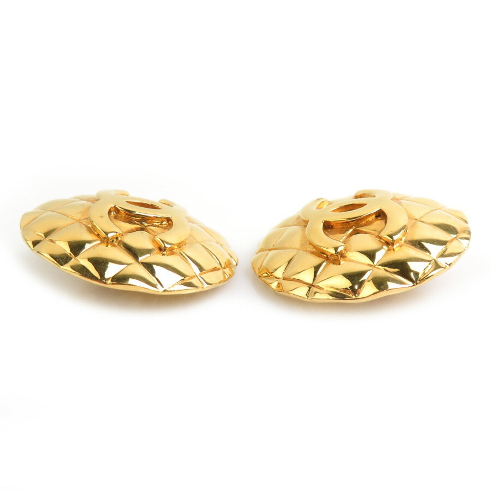 CC Logo Clip-On Earrings Gold-Tone Metal Gold-Tone Metal