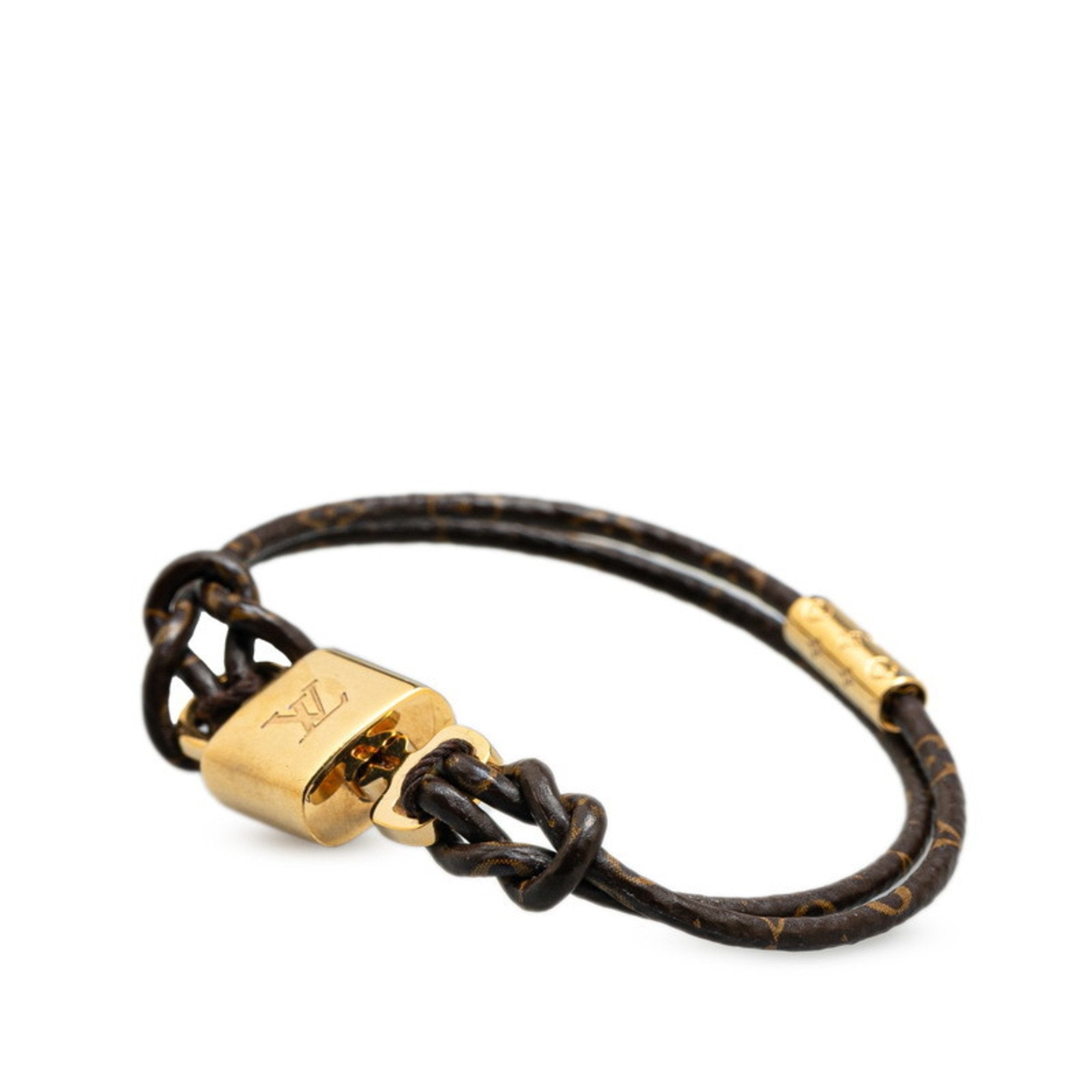 Padlock Charm Bracelet Brown and Gold
