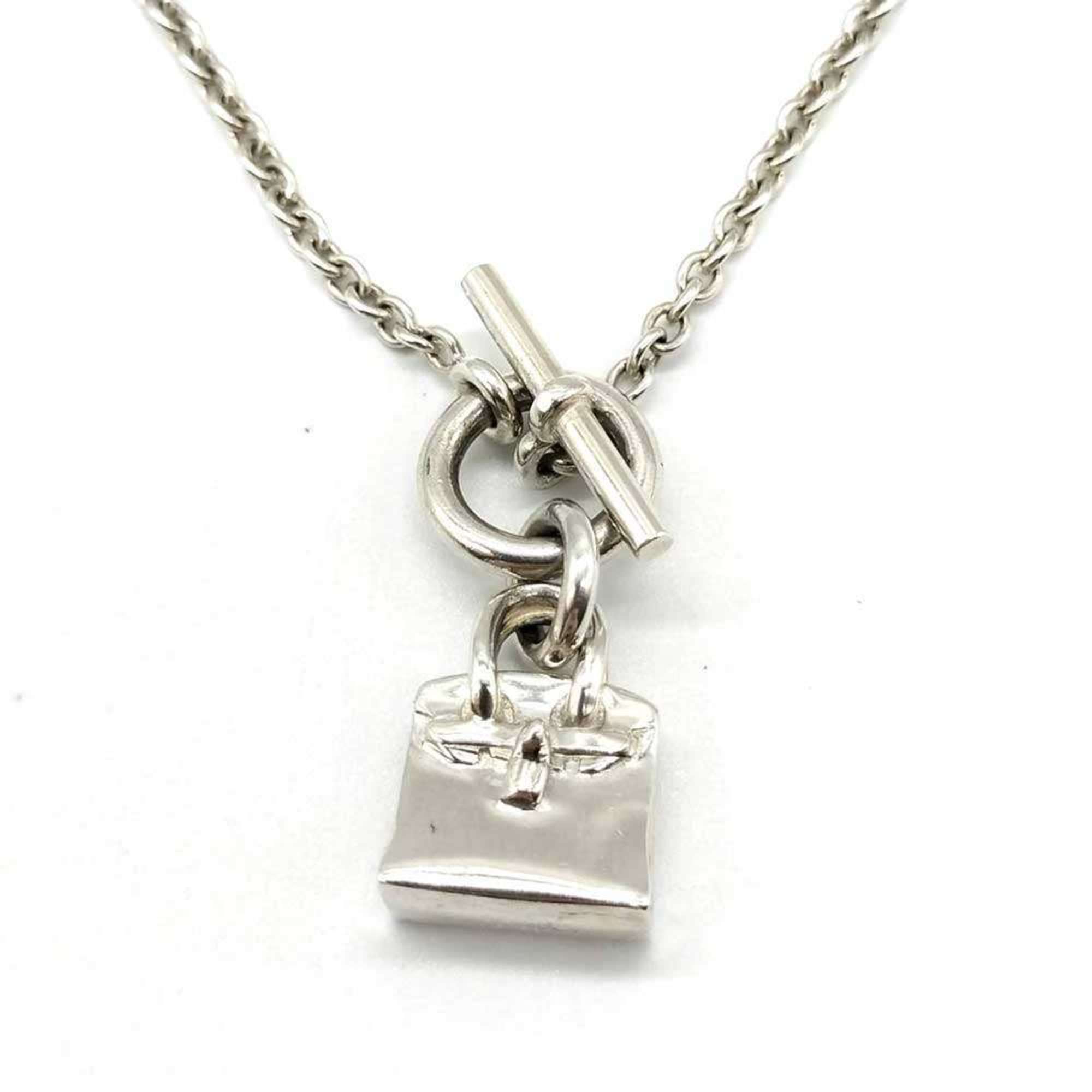 Amulet Birkin Motif Pendant Necklace Sterling Silver
