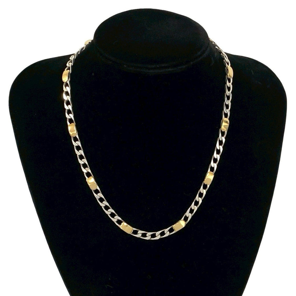 Figaro Chain Pendant Necklace Sterling Silver