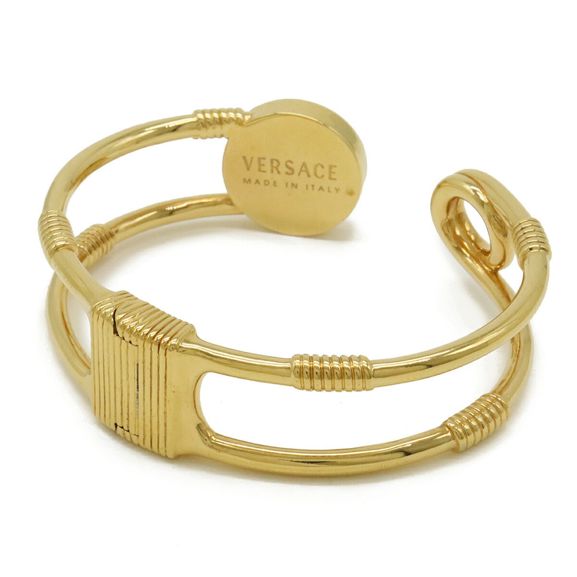 Medusa Safety Pin Bracelet Gold