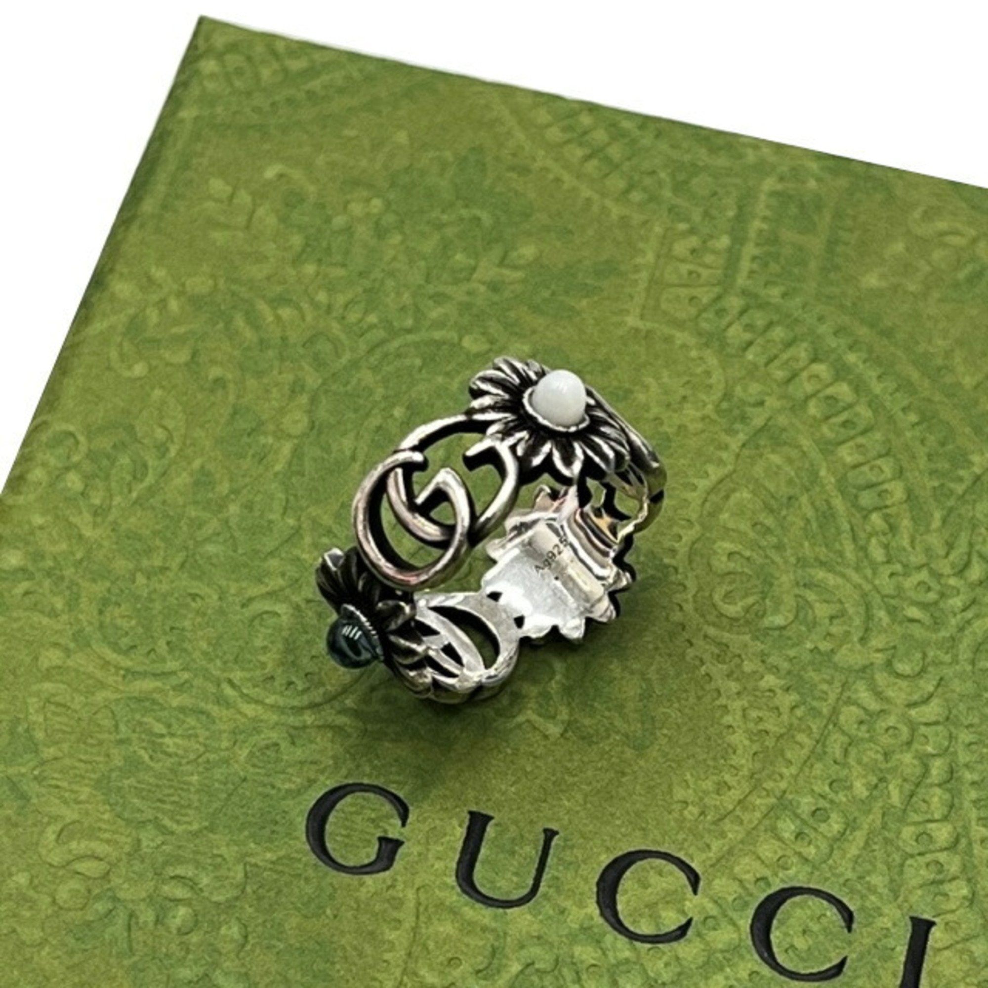 Band Ring Sterling Silver with Mother of Pearl and Turquoise