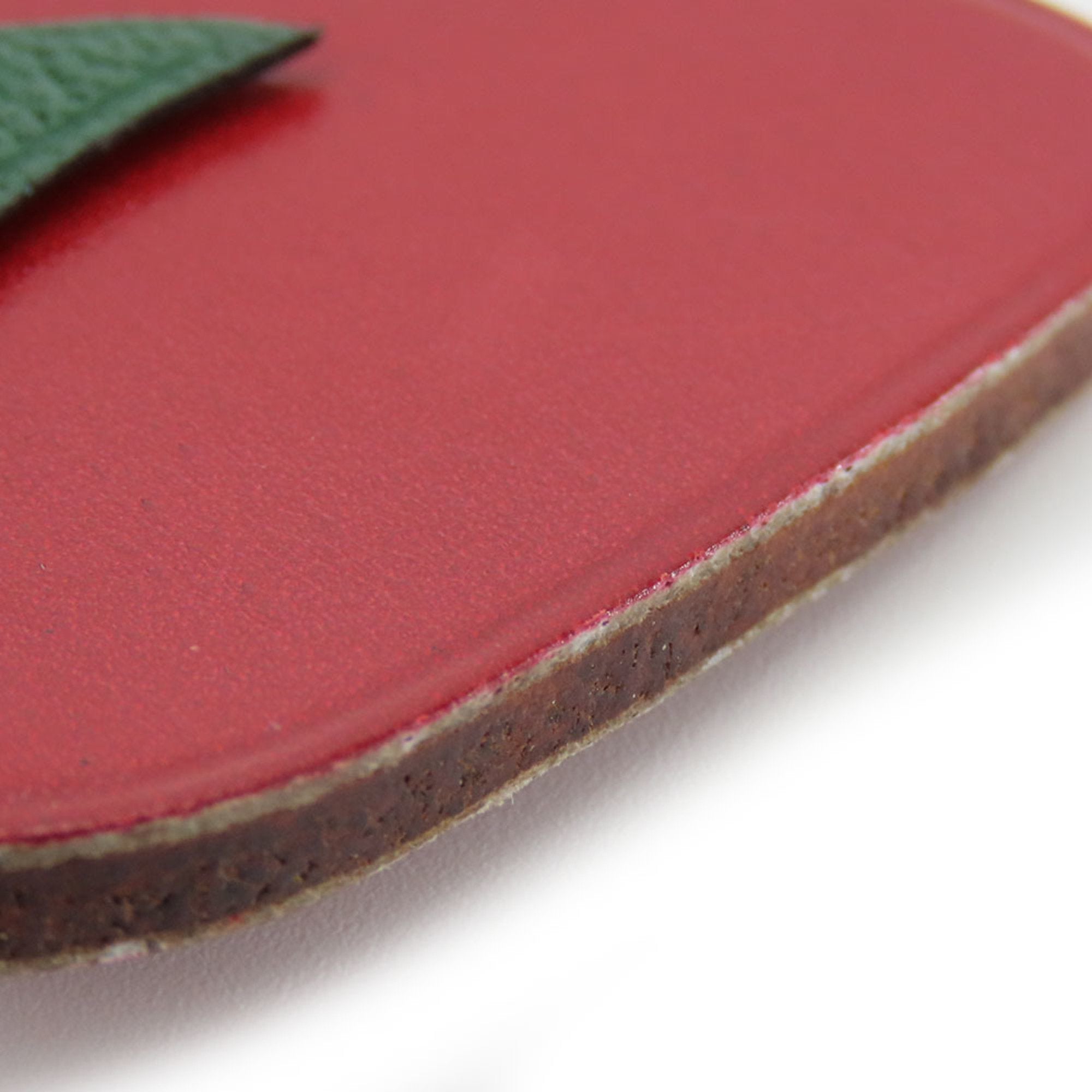 Apple Charm Leather and Sterling Silver Red Handbag Charm
