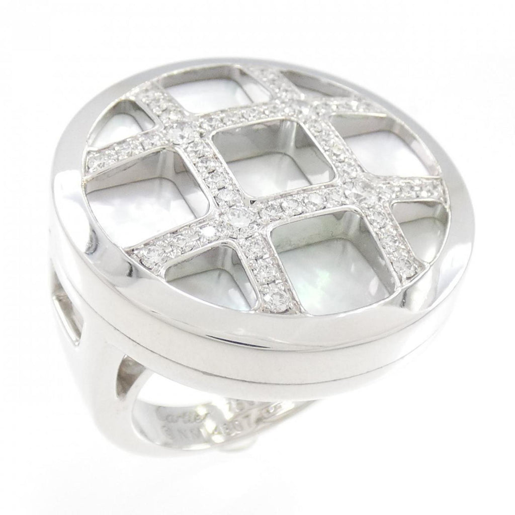 Ring 18K White Gold with Diamond and Mother of Pearl