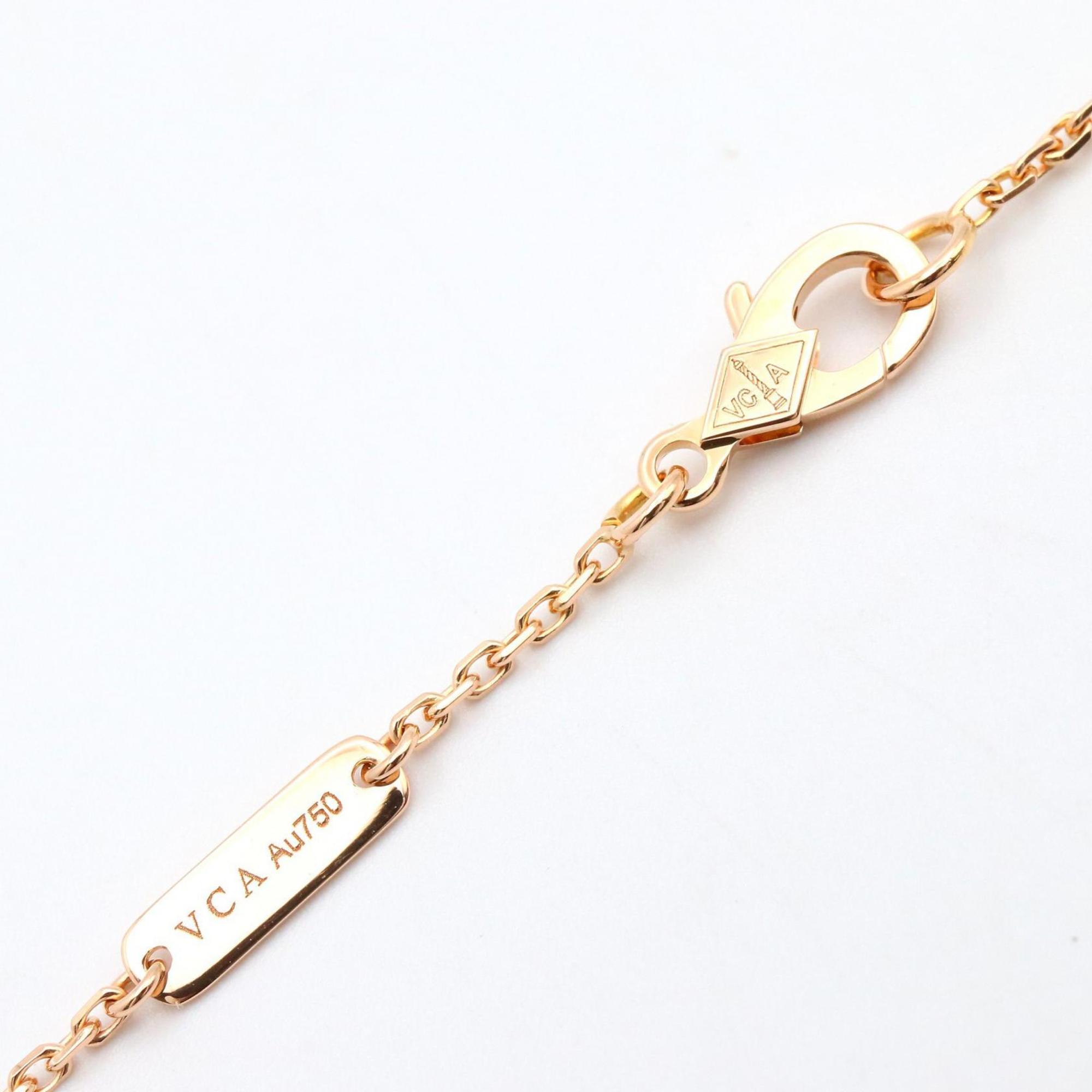 Vintage Alhambra Pendant Necklace 18K Rose Gold and Onyx