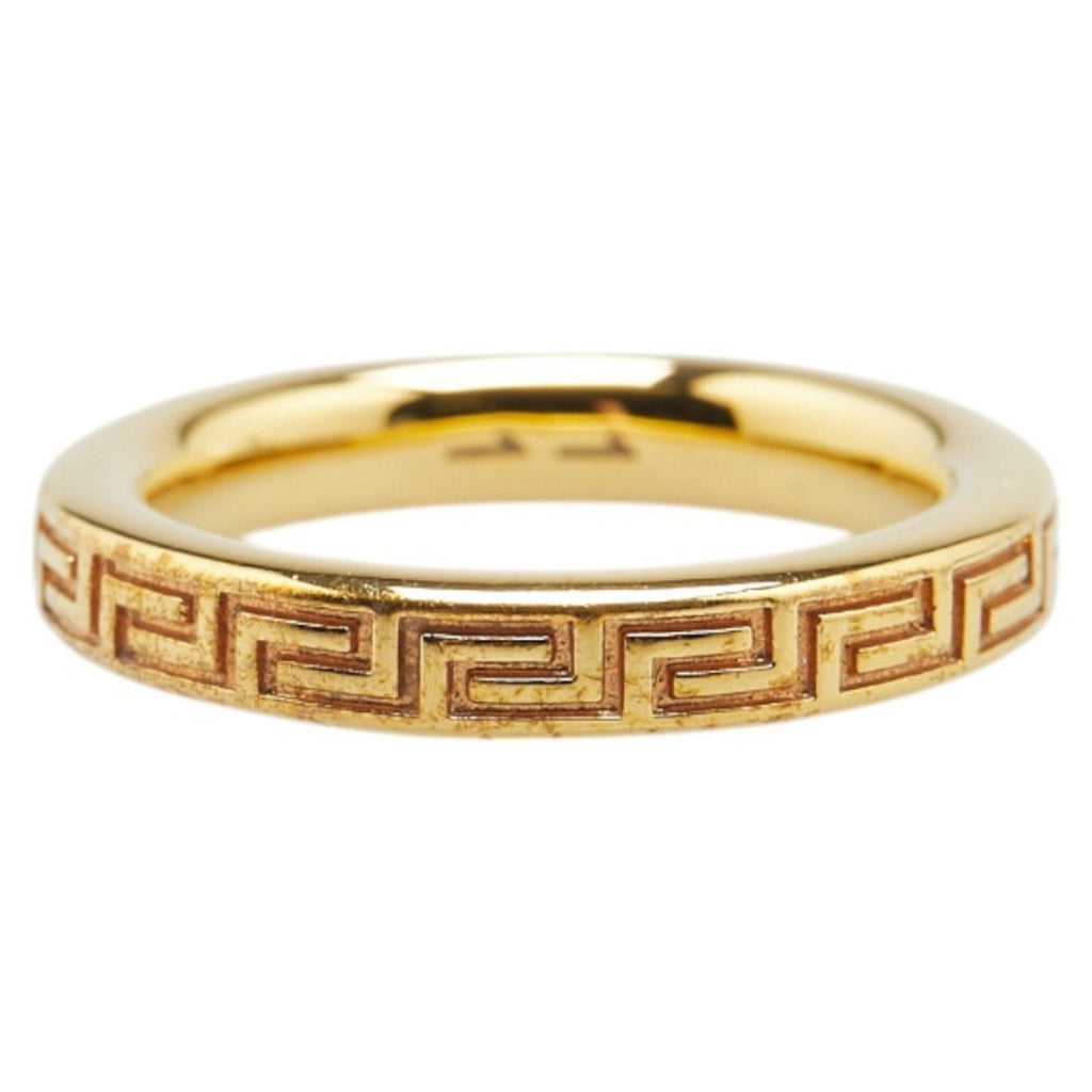Engraved Greek Key Ring Gold