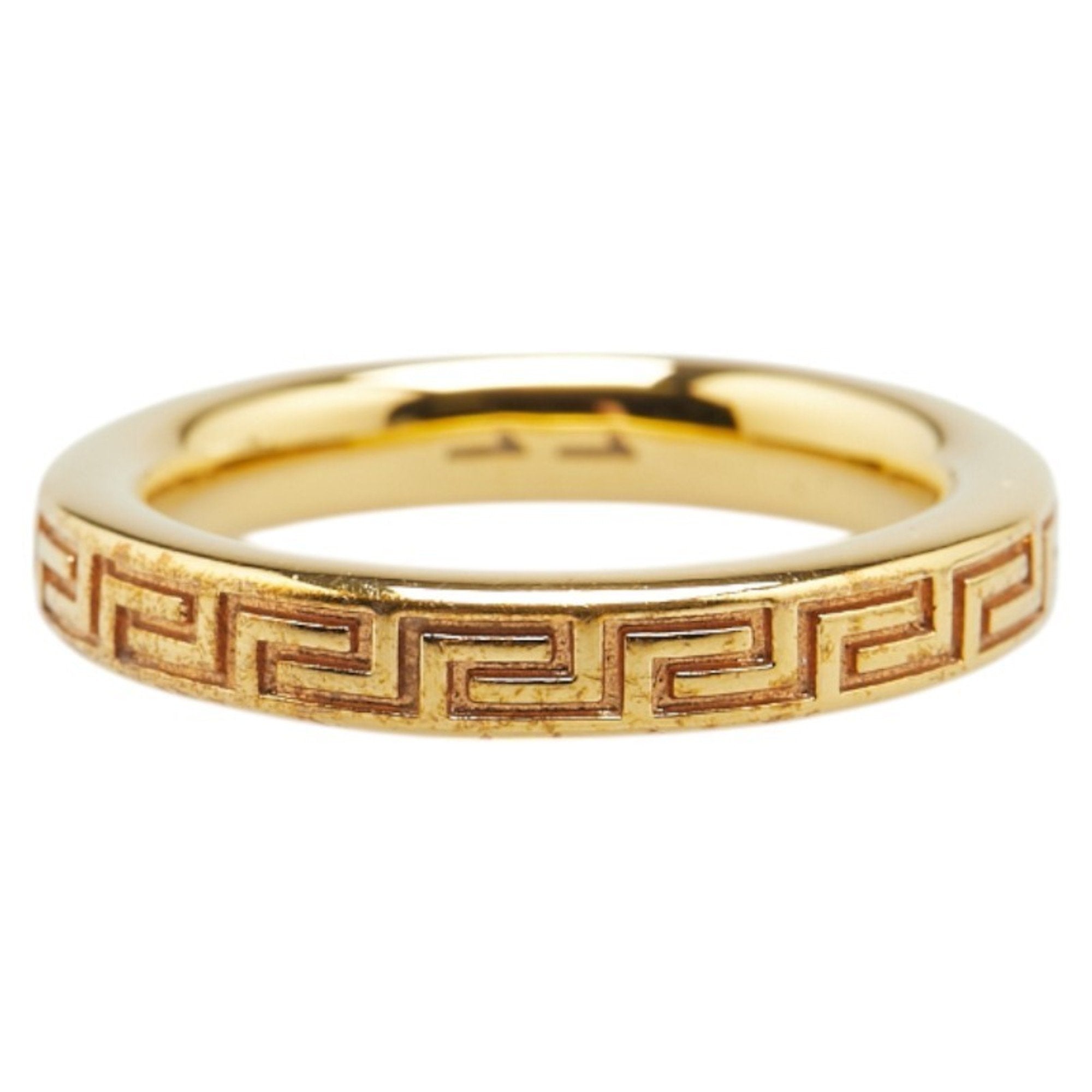 Engraved Greek Key Ring Gold