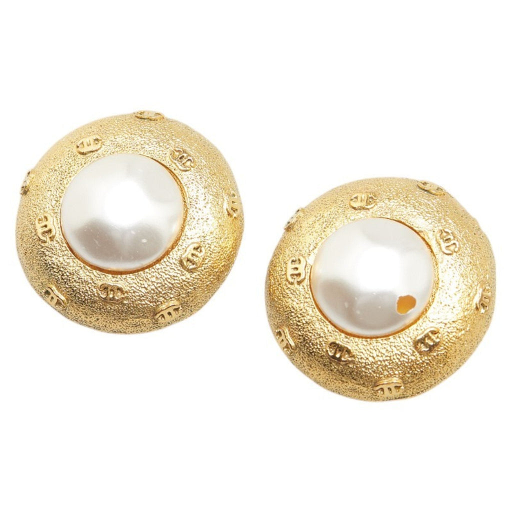 CC Logo Clip-On Earrings Metal Gold-Tone Metal