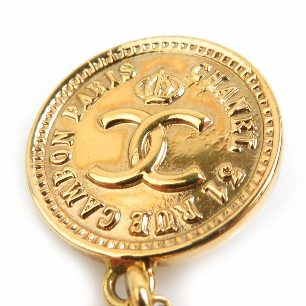 CC Logo Brooch Gold-Tone Metal