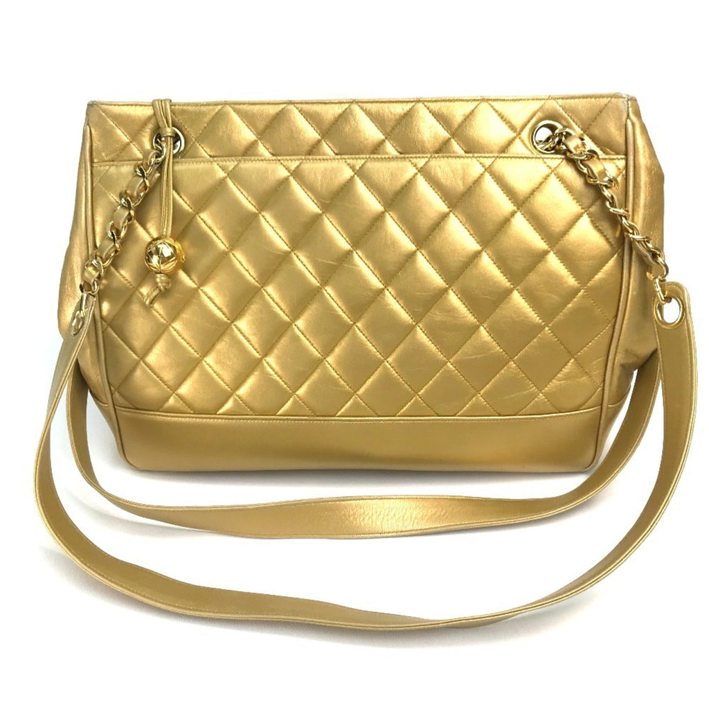 Vintage Slit Pocket Shoulder Bag Quilted Lambskin Medium