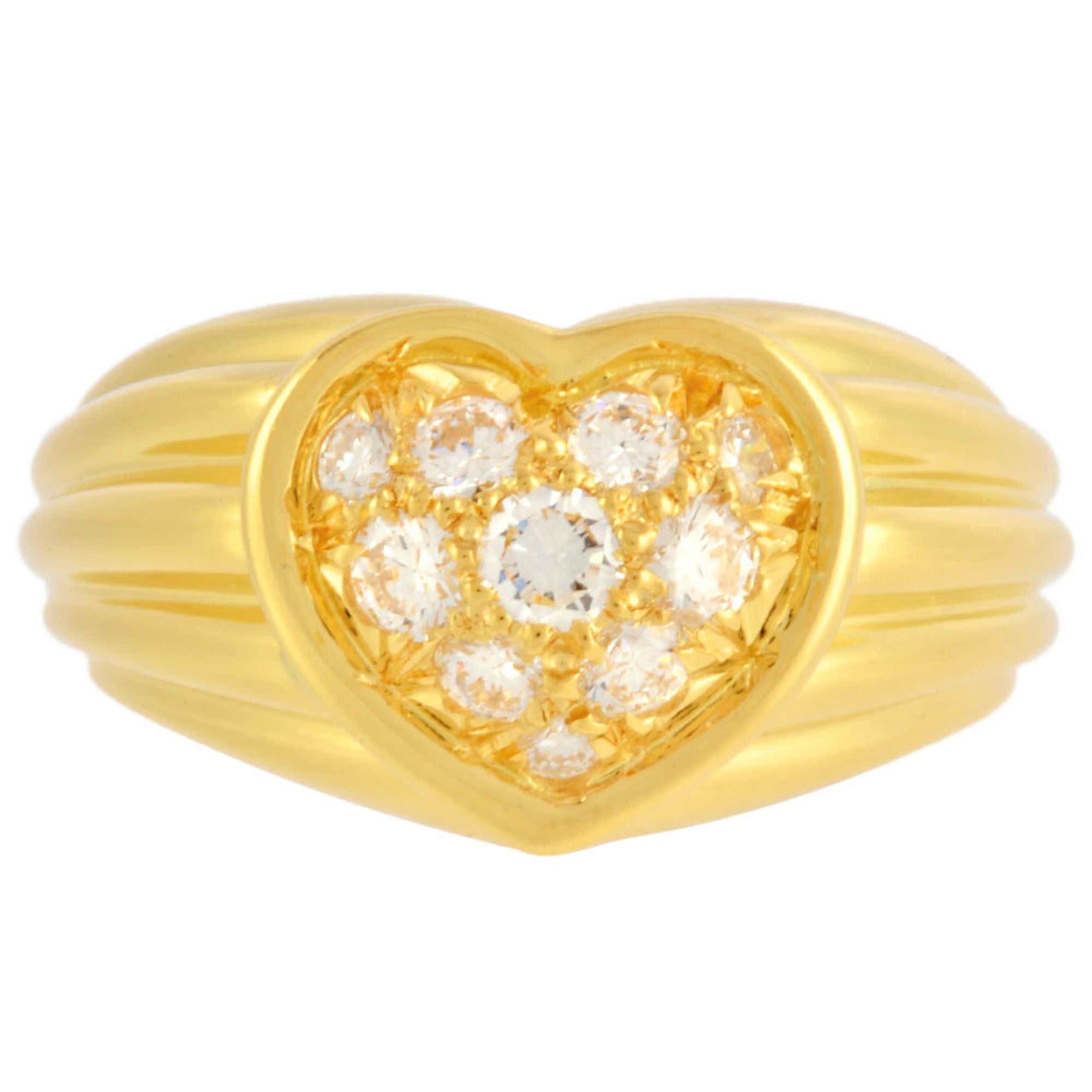 Heart Pavé Ring 18K Yellow Gold with Diamond