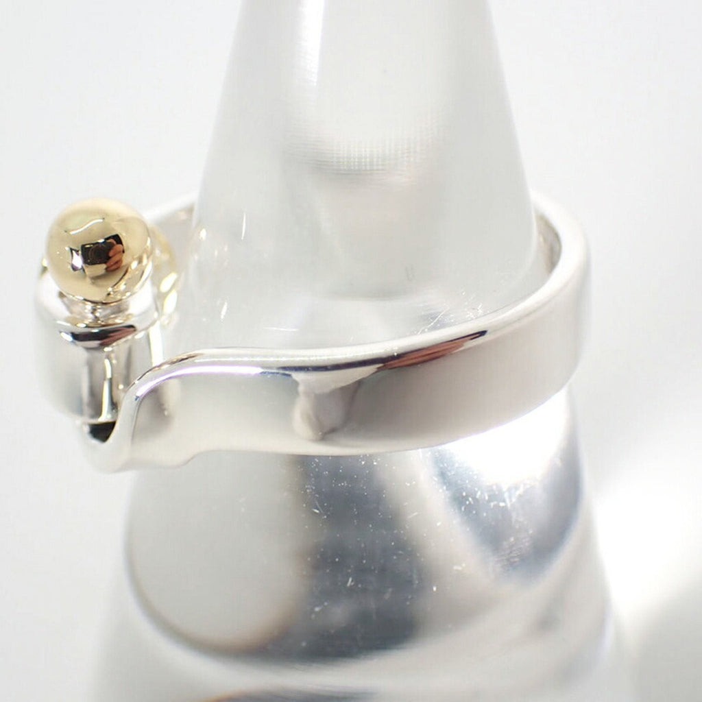 Hook and Eye Ring Sterling Silver and 18K Yellow Gold