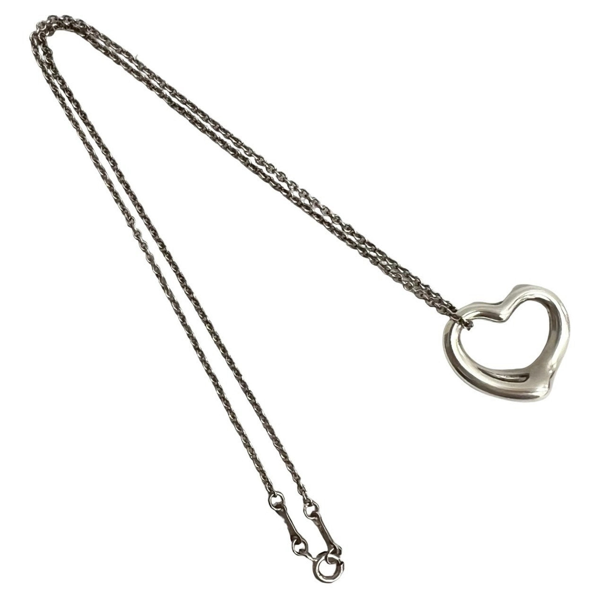 Open Heart Pendant Necklace Sterling Silver 20mm