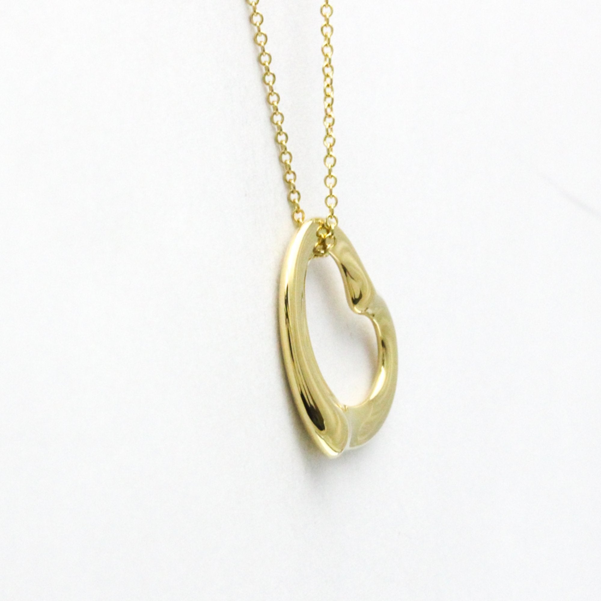 Open Heart Pendant Necklace 18K Yellow Gold 21.5mm