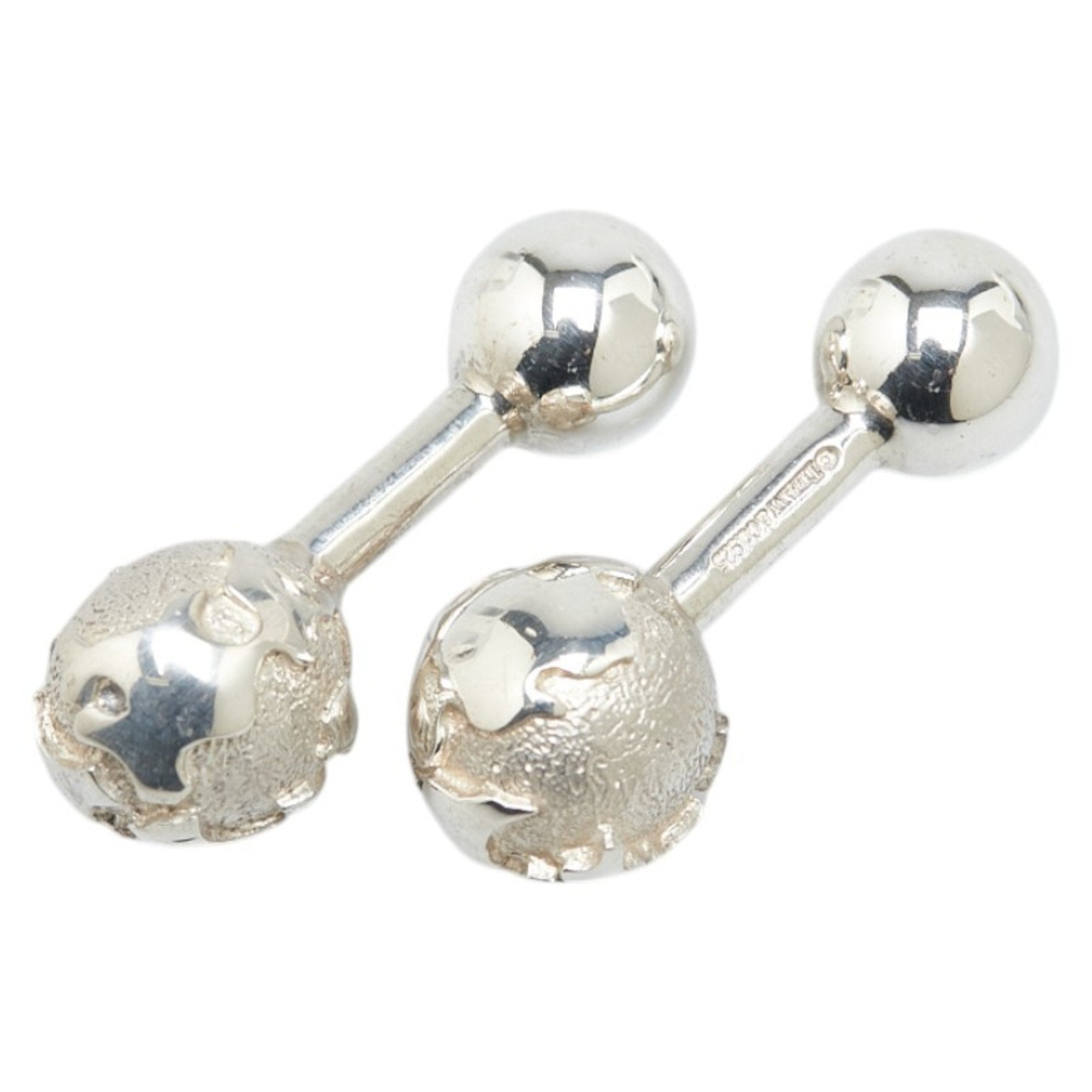Earth Motif Cufflinks Sterling Silver Bracelet