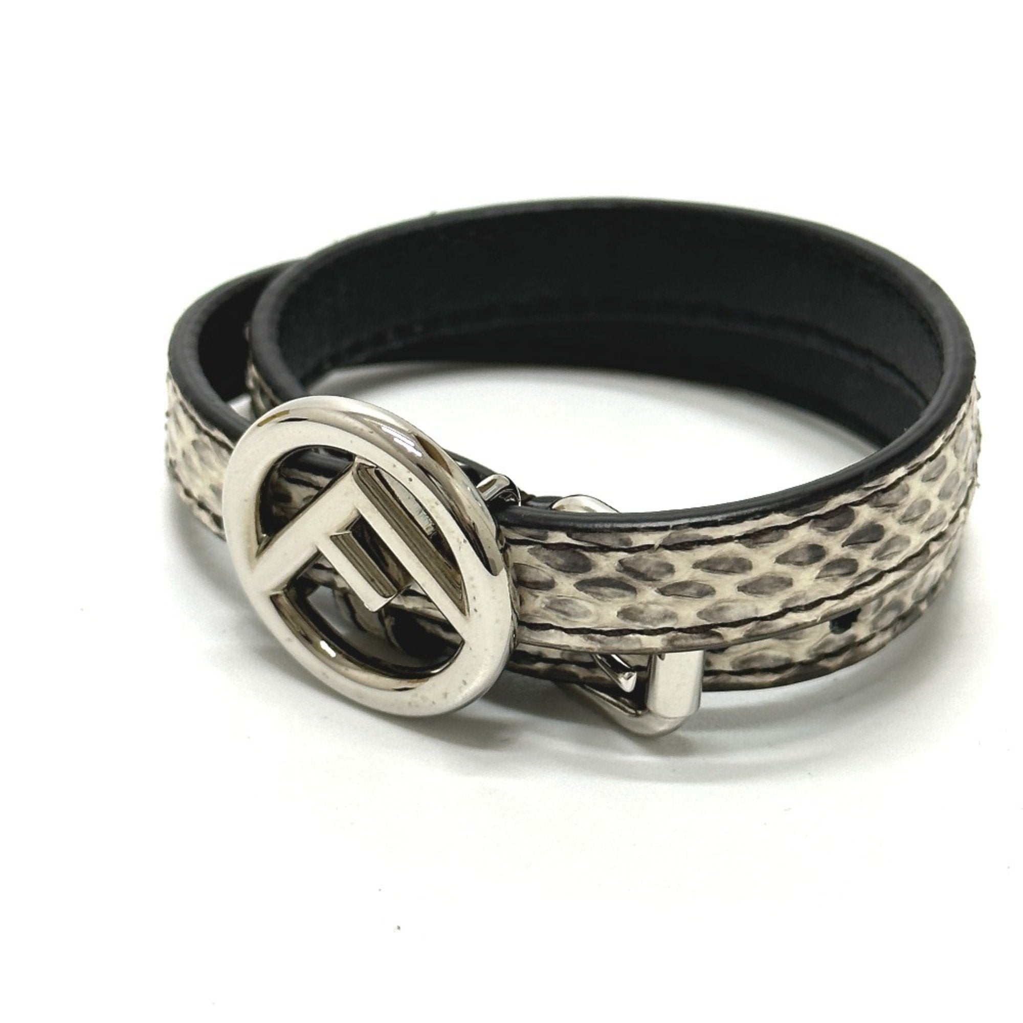 F Double Layered Bracelet Leather Beige